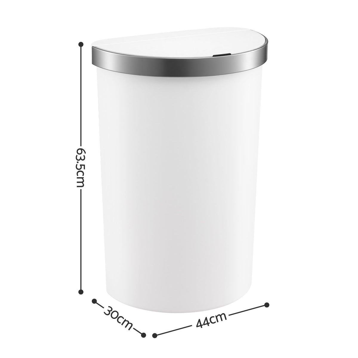 Devanti 50L Motion Sensor Bins Trash Can Kitchen Smart Rubbish Bin White