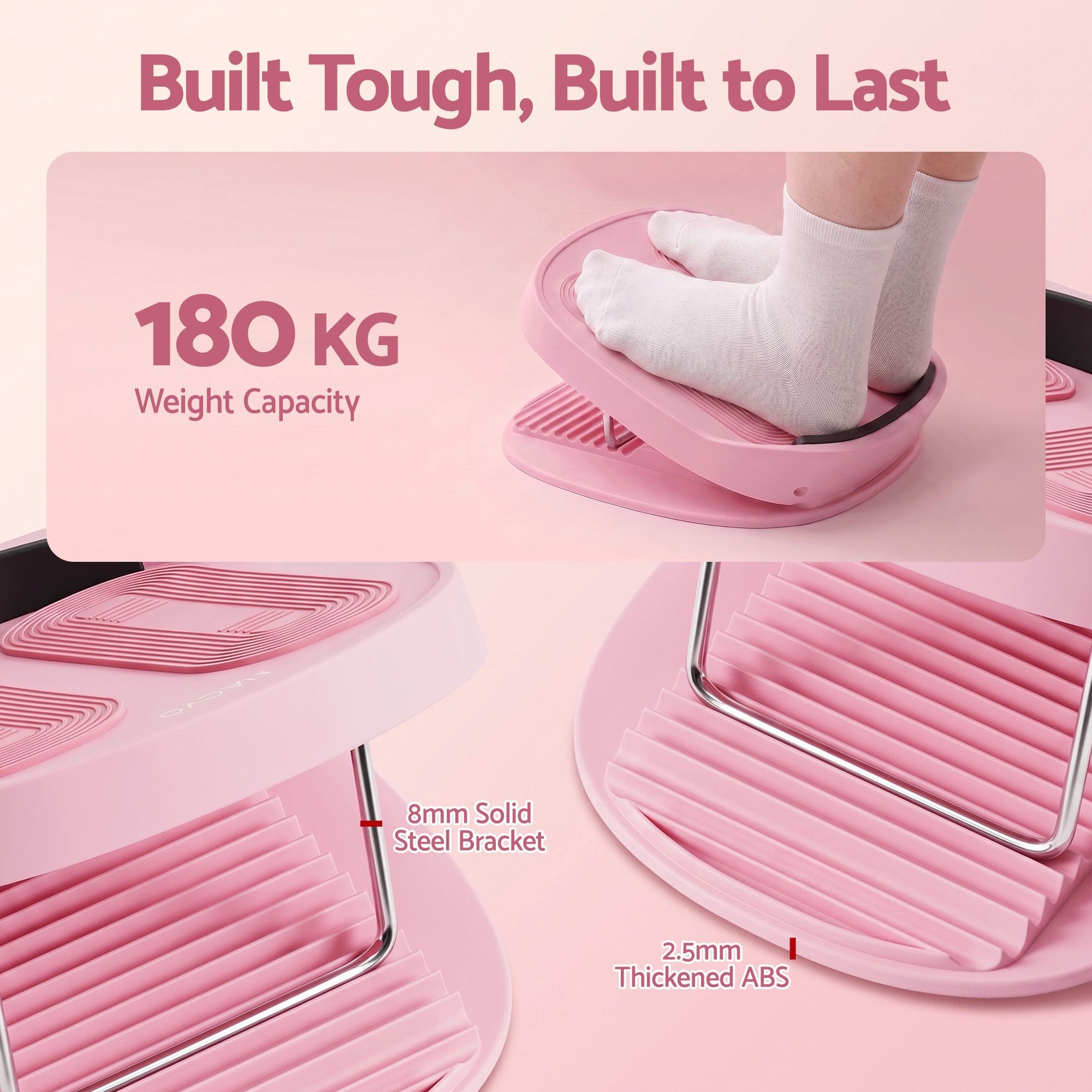 Everfit Slant Board Balance Board 14-Level Adjustable Incline Calf Stretch Pink