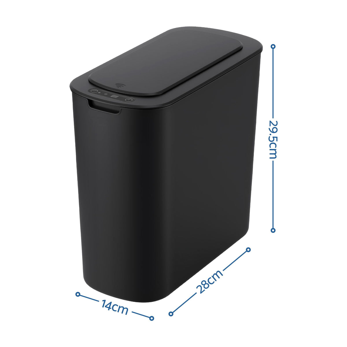 Devanti Automatic Trash Bin 2PCS with Lid 11L Motion Sensor Kitchen Bin Touchless Garbage Can Modern Black Plastic Slim Rubbish Bin with Liner Holder