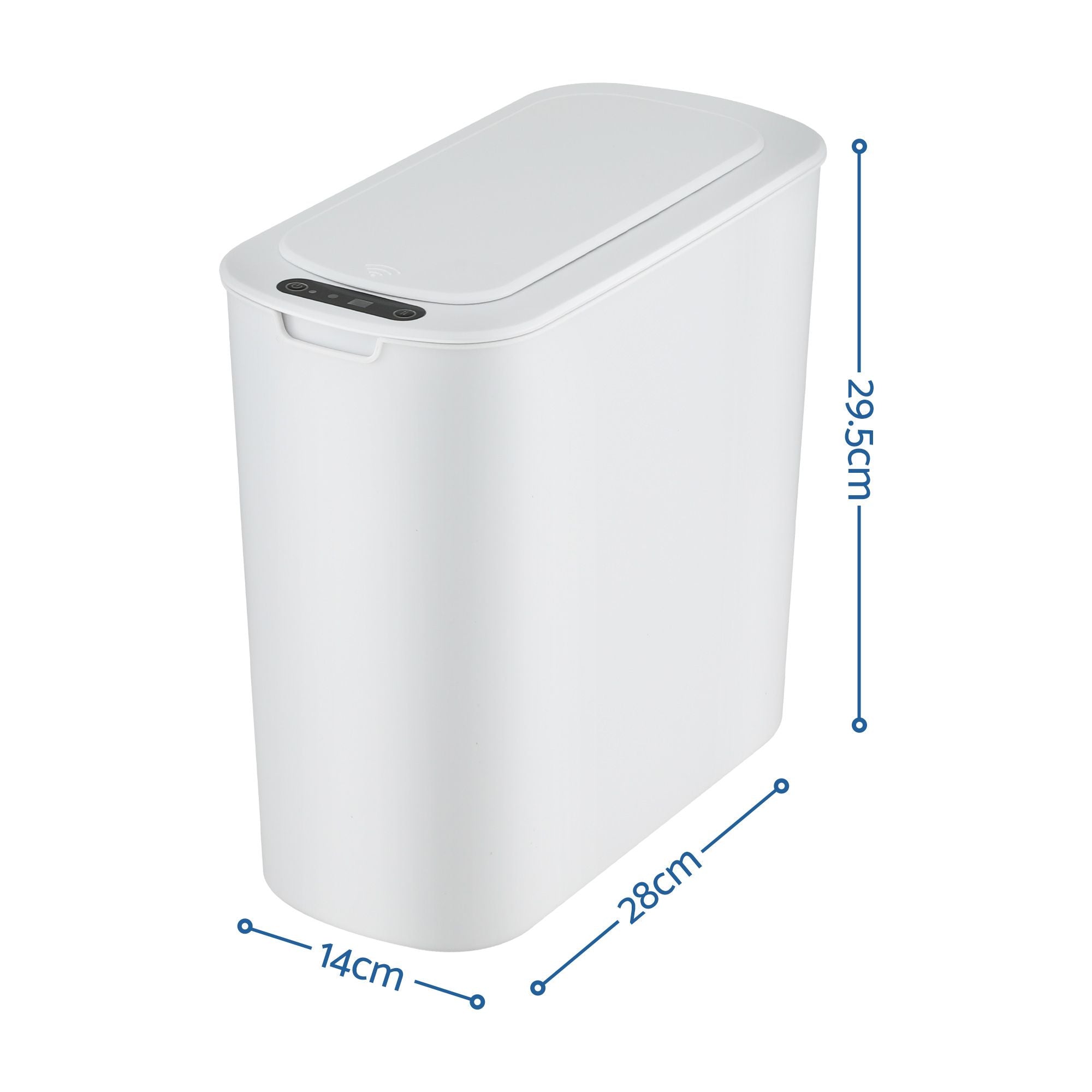Devanti Automatic Trash Bin 2PCS with Lid 11L Motion Sensor Kitchen Bin Touchless Garbage Can Modern White Plastic Slim Rubbish Bin with Liner Holder