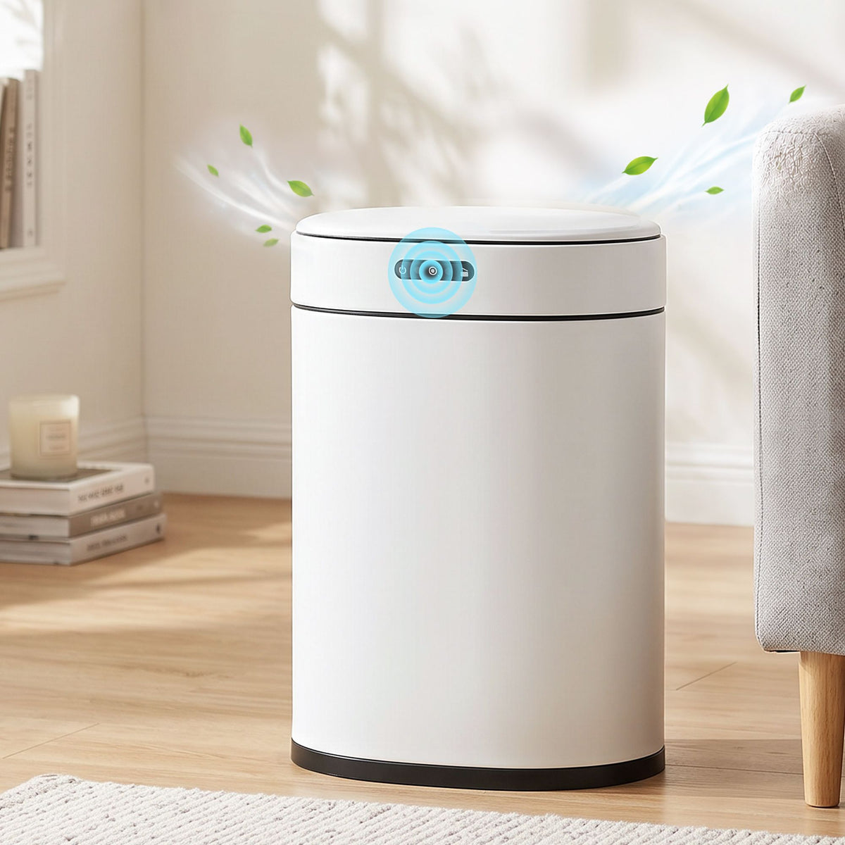 Devanti 20L Automatic Sensor Bin Touchless Rubbish Waste Bin White