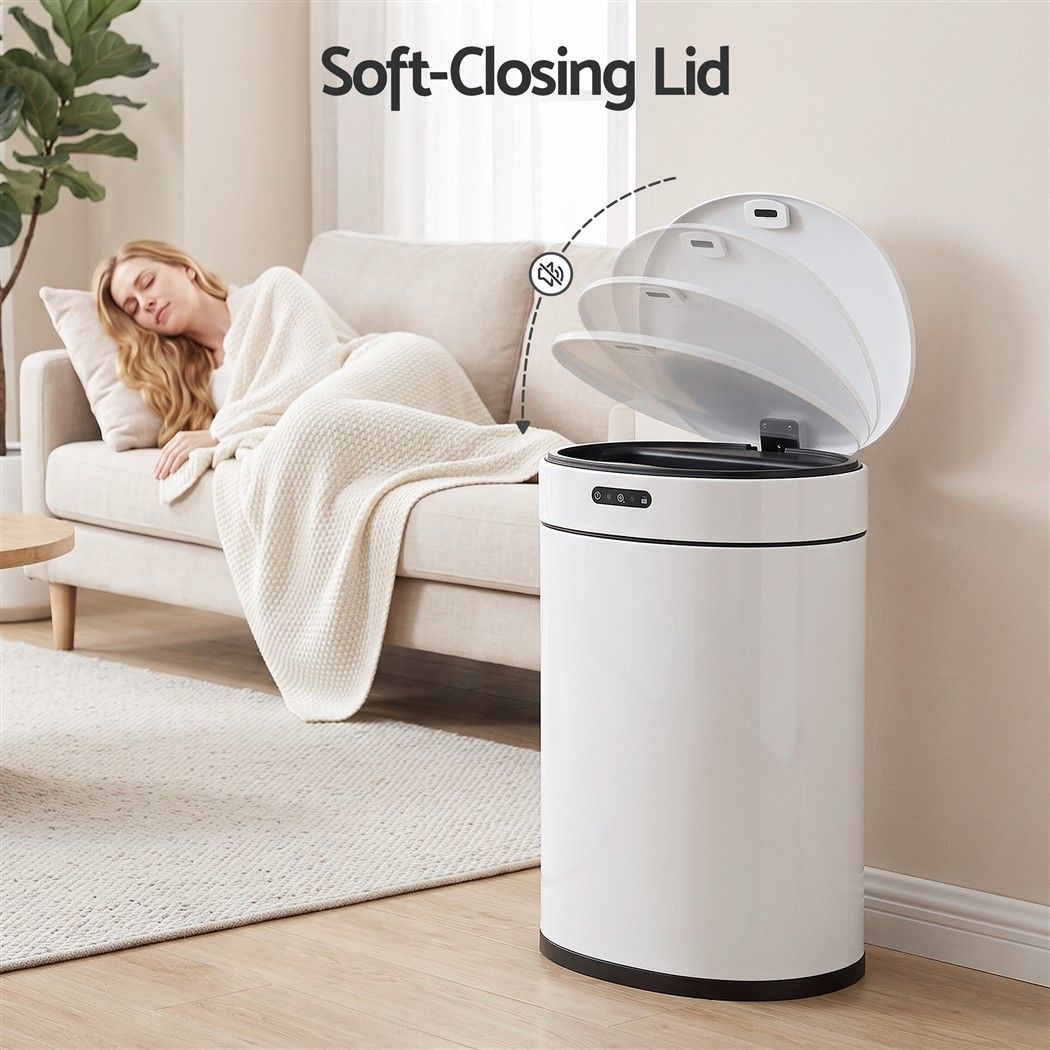 Devanti 20L Automatic Sensor Bin Touchless Rubbish Waste Bin White