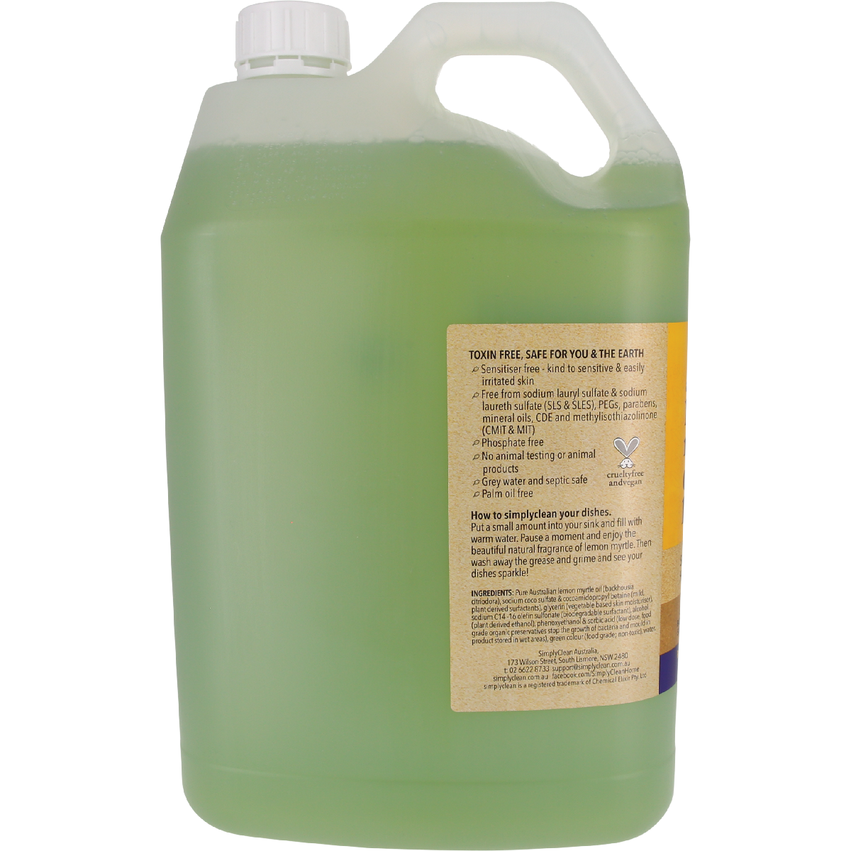 Simply Clean Dishwash Liquid Lemon Myrtle 5L