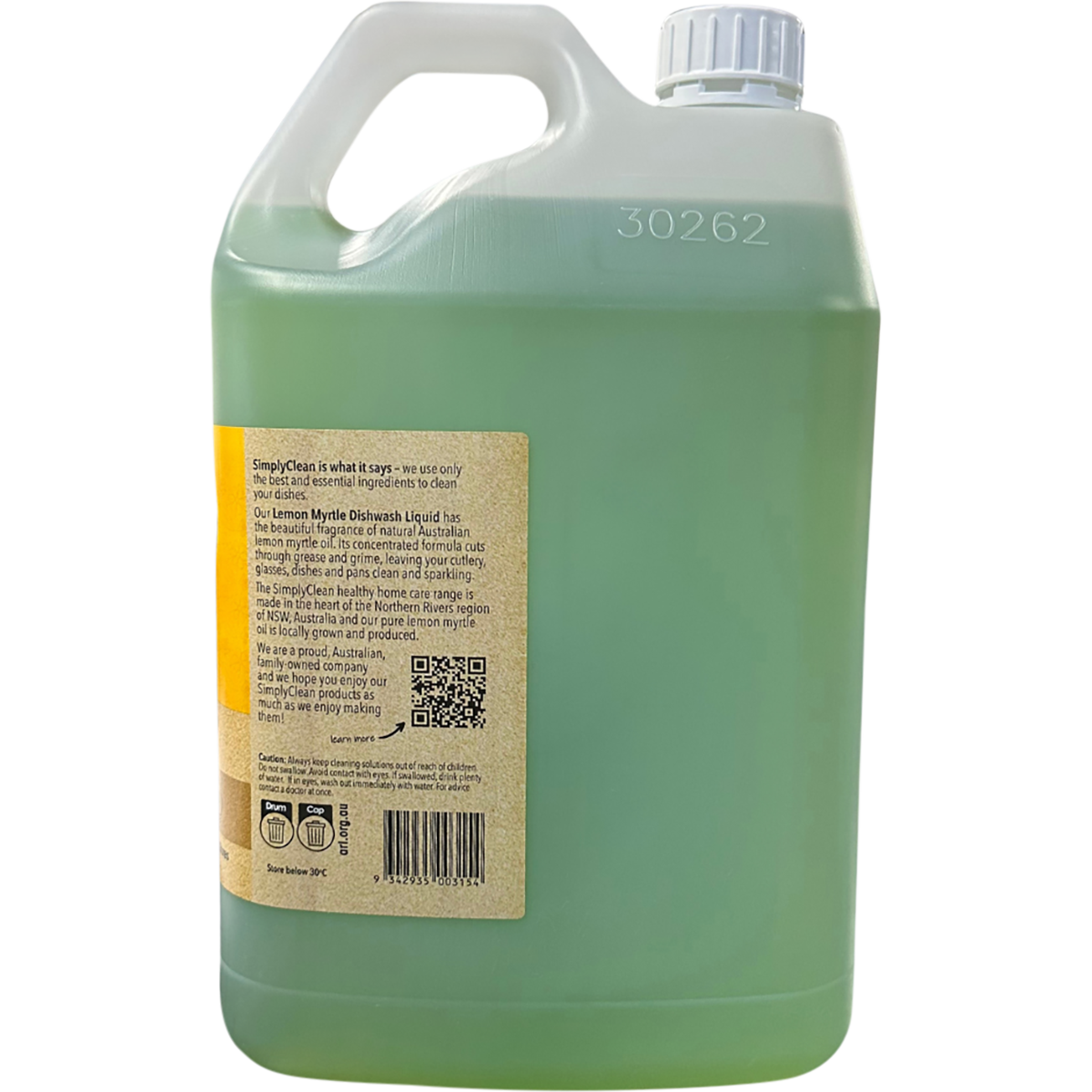 Simply Clean Dishwash Liquid Lemon Myrtle 5L