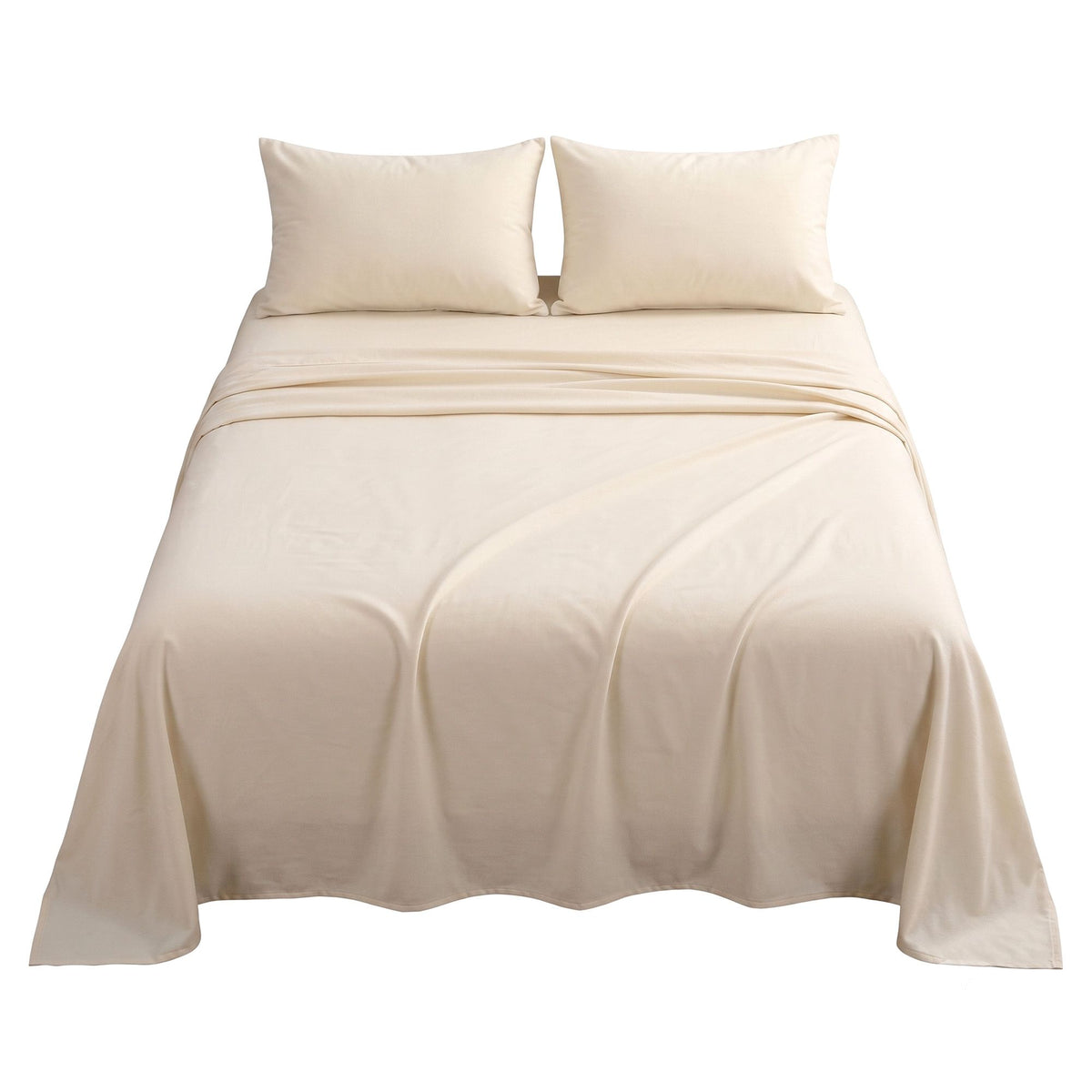Giselle Double Sheet Set 150GSM Anti-pilling Micro Flannel 4 Piece Cream White