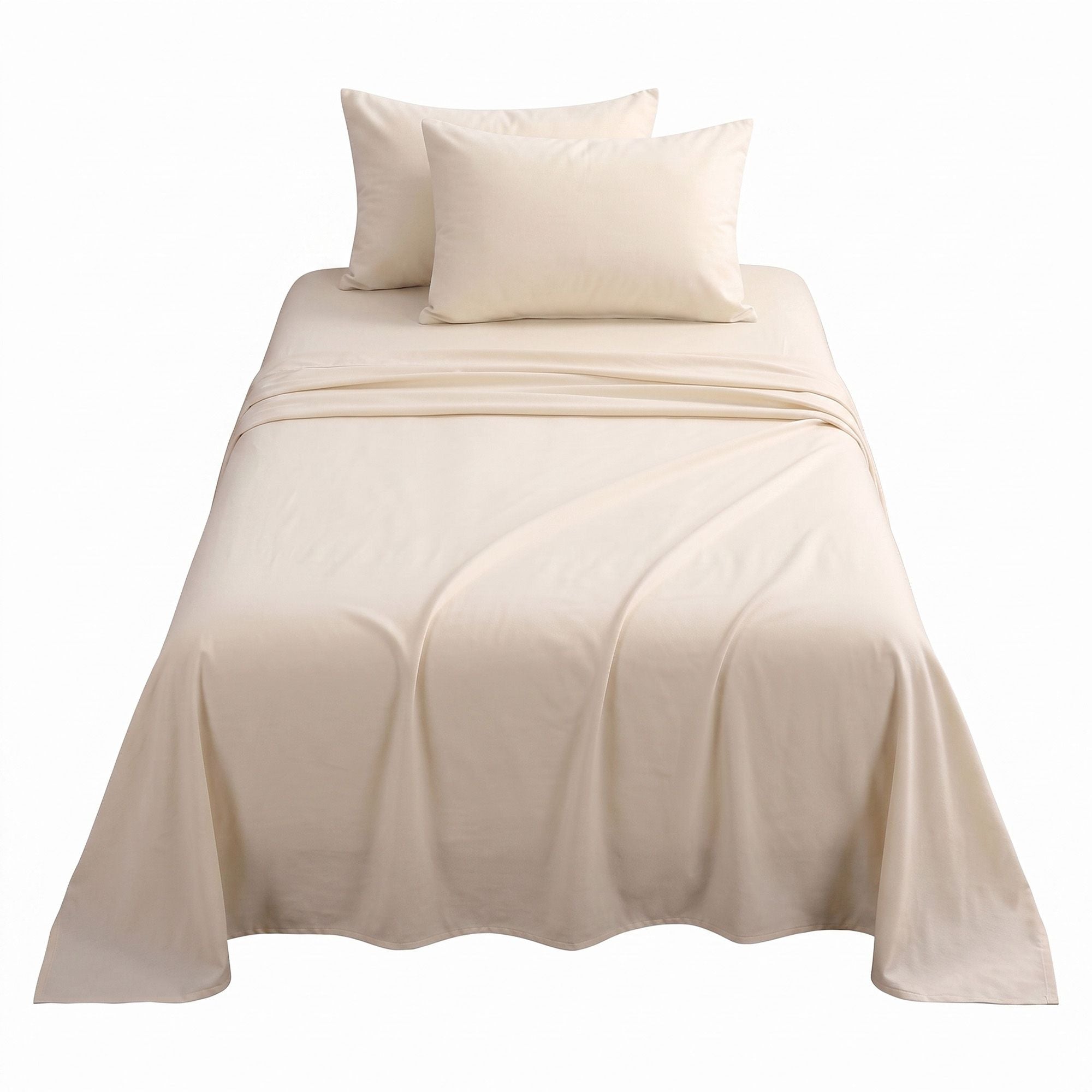 Giselle Single Sheet Set 150GSM Anti-pilling Micro Flannel 4 Piece Cream White