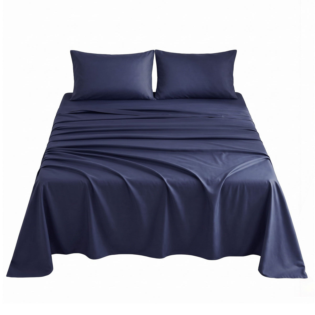 Giselle King 500TC Cotton 4Pcs Sheet Set 40cm Extra Deep Pocket Navy Blue