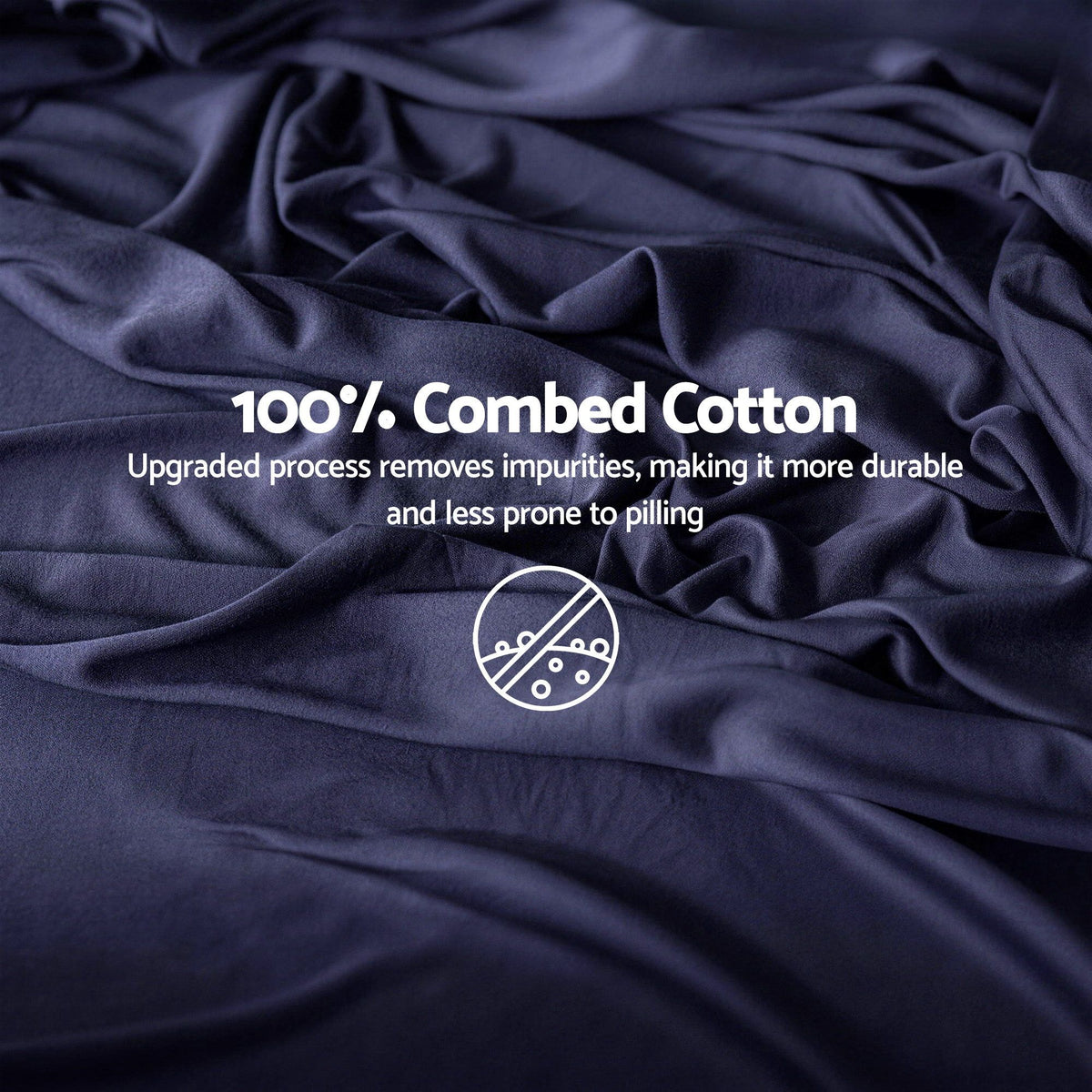 Giselle Queen 500TC Cotton 4Pcs Sheet Set 40cm Extra Deep Pocket Navy Blue