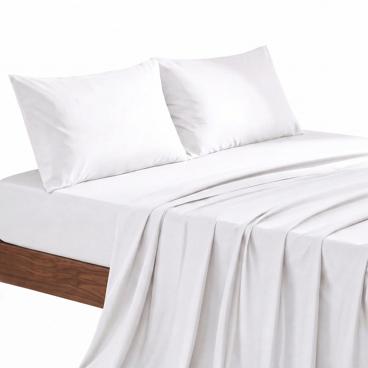 Giselle Double 500TC Cotton 4Pcs Sheet Set 40cm Extra Deep Pocket White