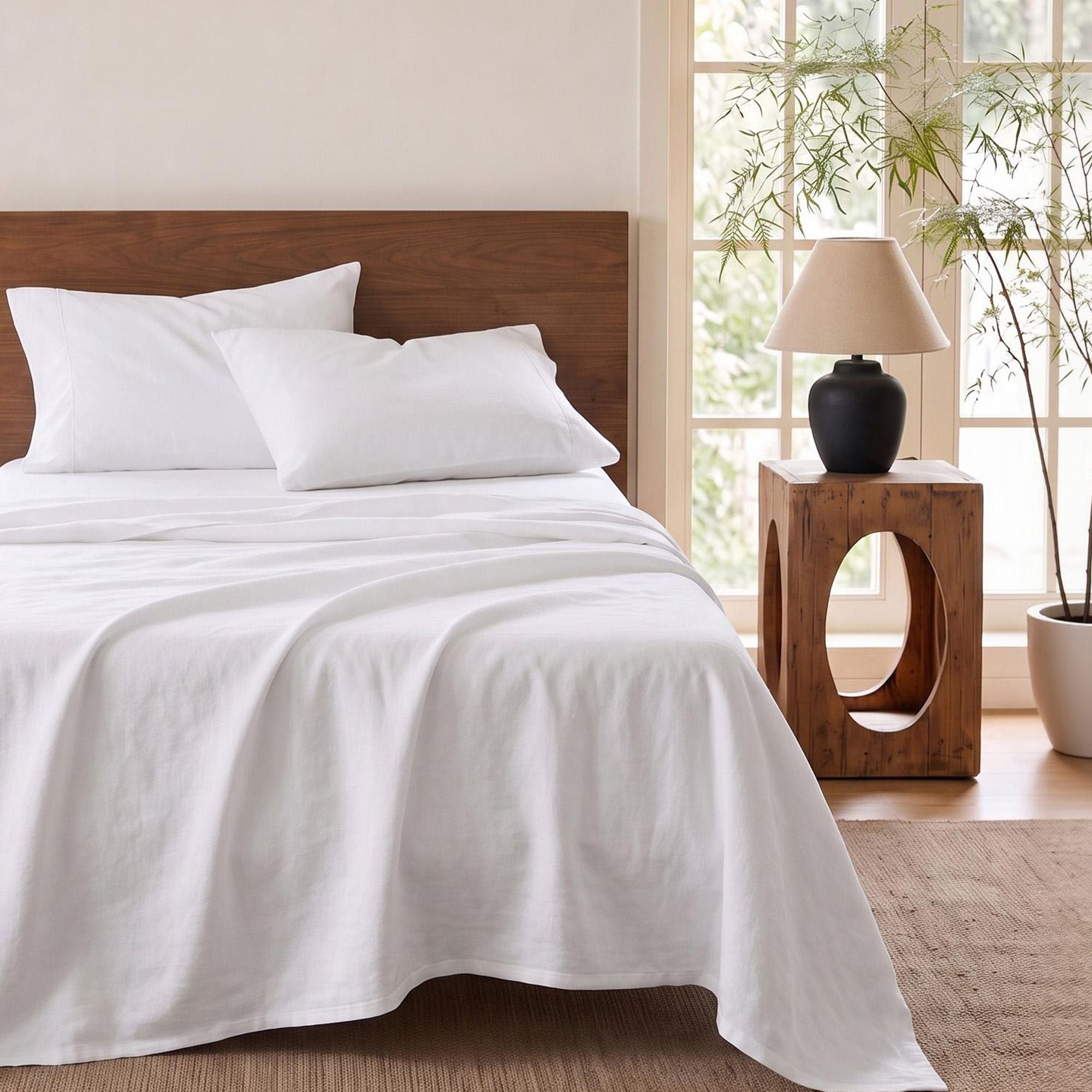 Giselle Single 500TC Cotton 4Pcs Sheet Set 40cm Extra Deep Pocket White