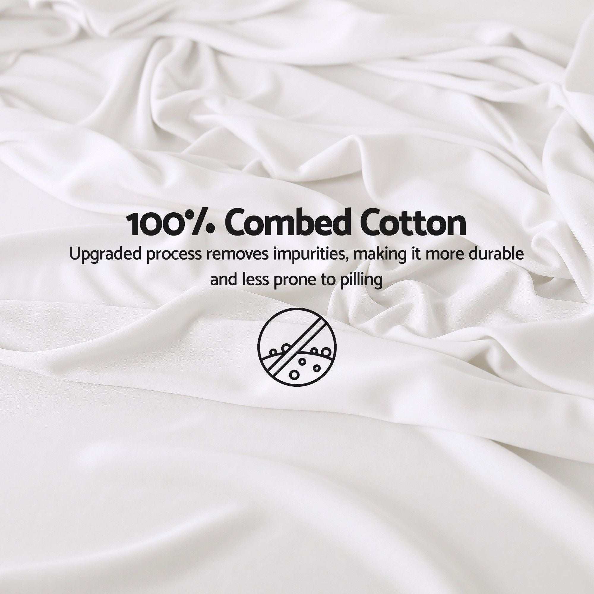 Giselle Single 500TC Cotton 4Pcs Sheet Set 40cm Extra Deep Pocket White