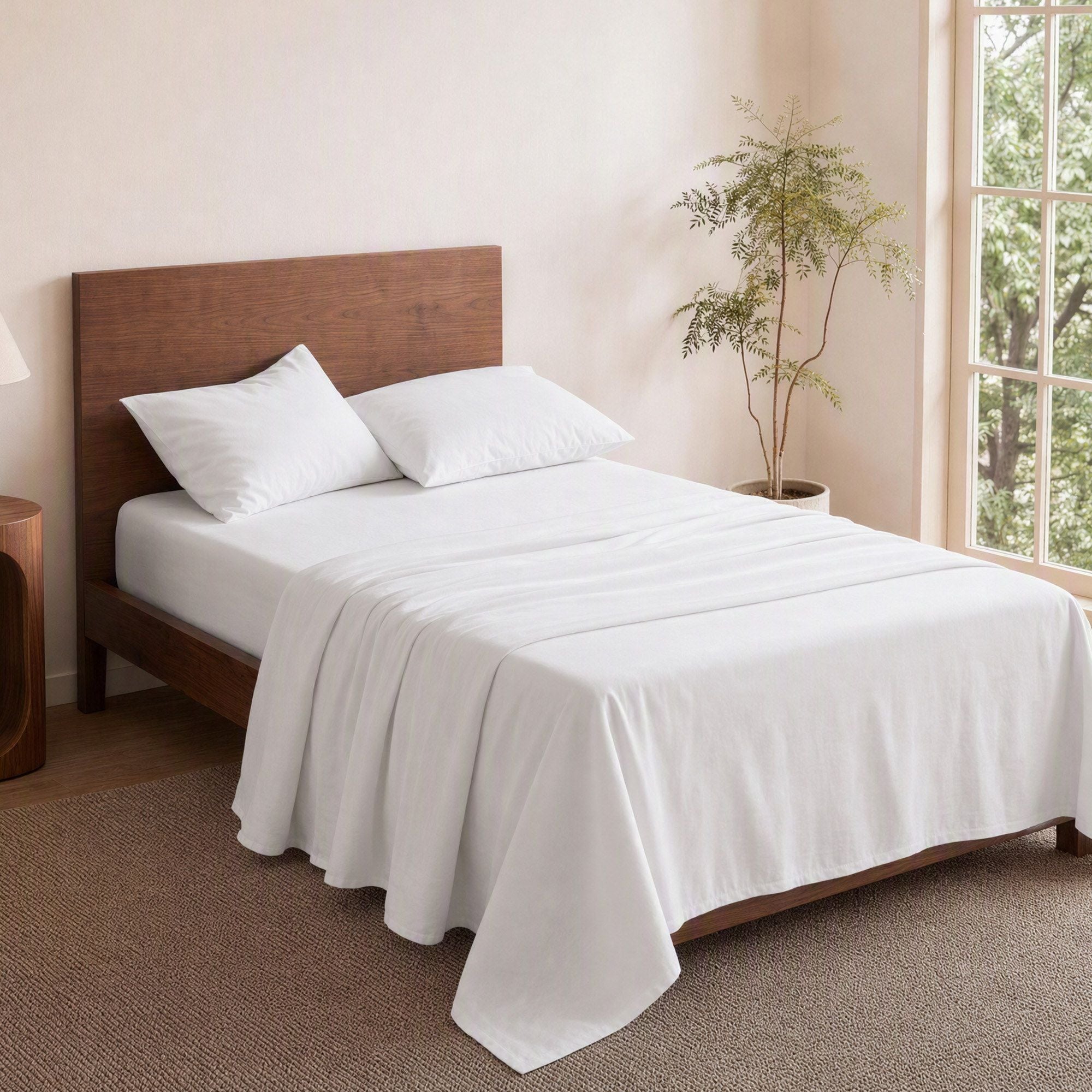 Giselle Single 500TC Cotton 4Pcs Sheet Set 40cm Extra Deep Pocket White