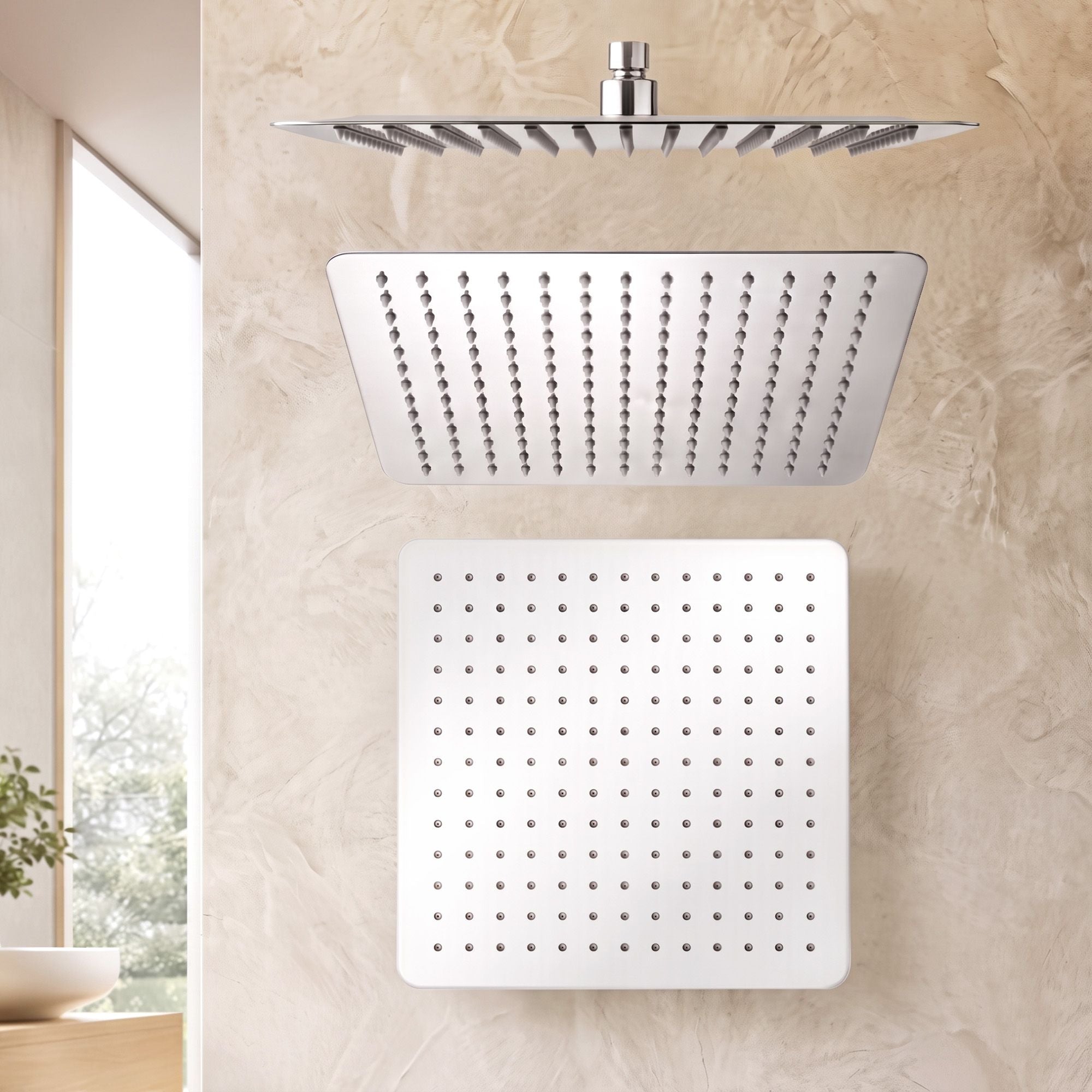 Cefito 12" Extra Large Rain Shower Head Air-in Tech 360° Swivel 304 Stainless