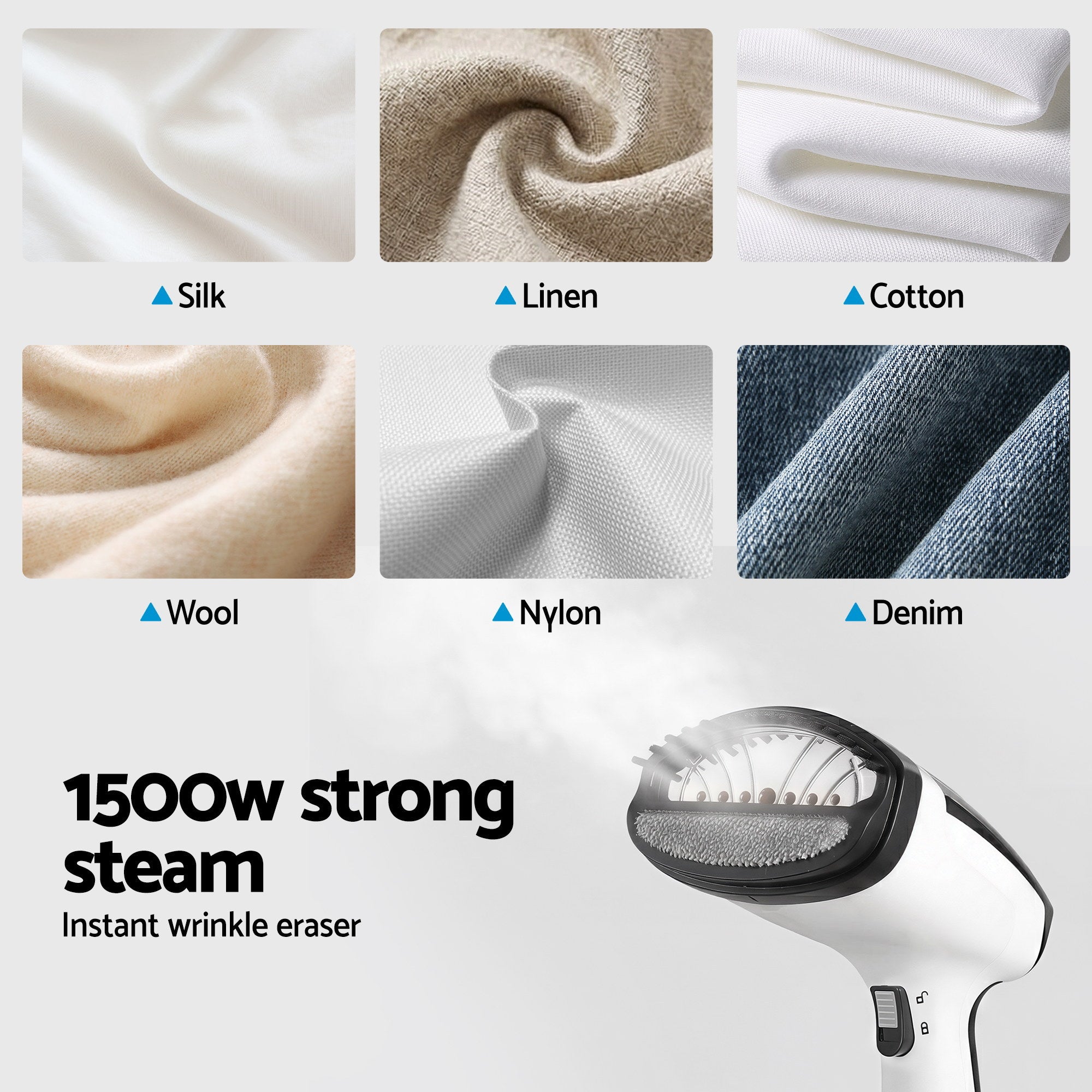 Devanti Clothes Steamer Powerful Fast 30s Heat-Up Continuous Steam 160ml Tank Fabric Brush Portable Handheld Steam Iron