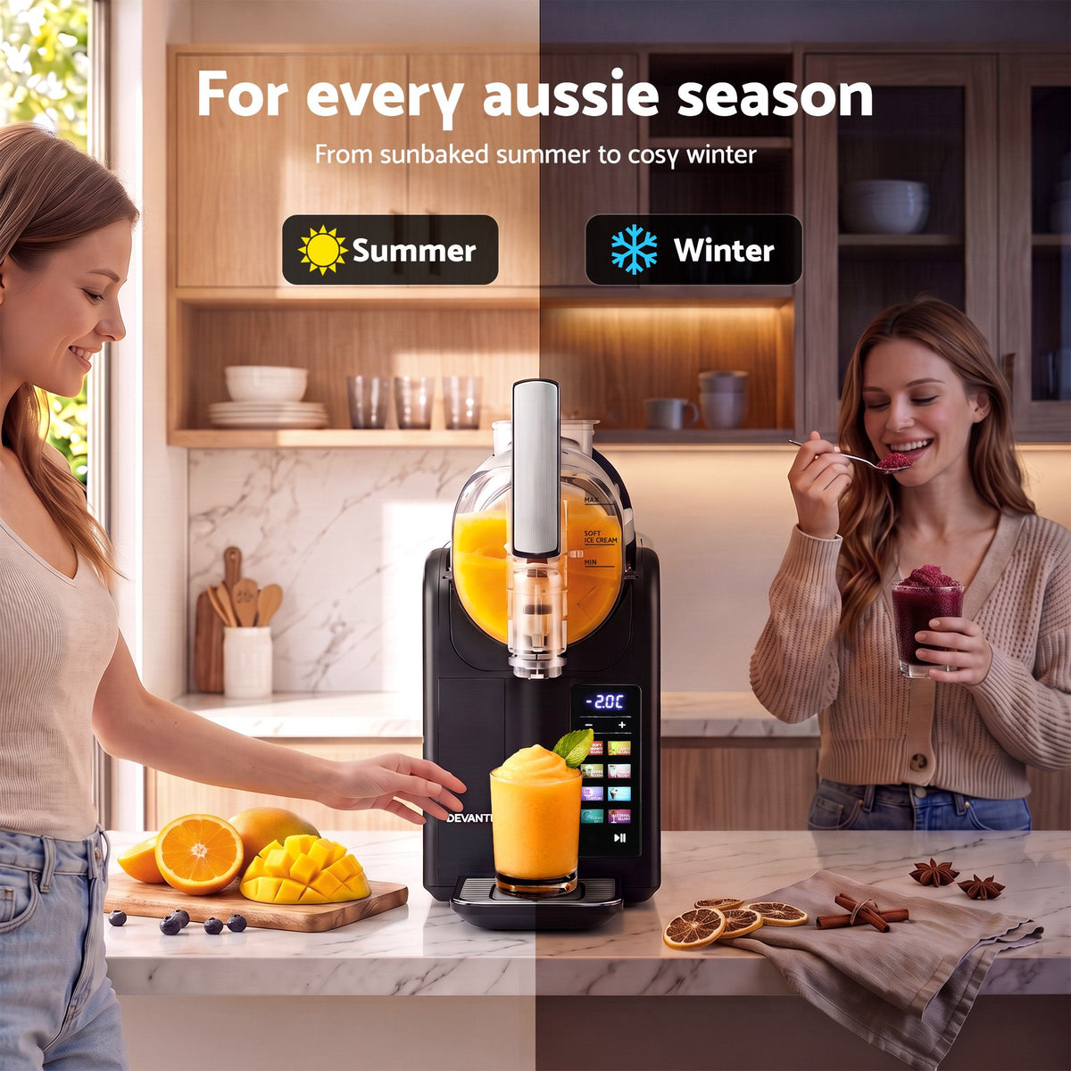 Devanti Slushie Machine 2L Frozen Drink Ice Cream Cocktail Slush Maker Black