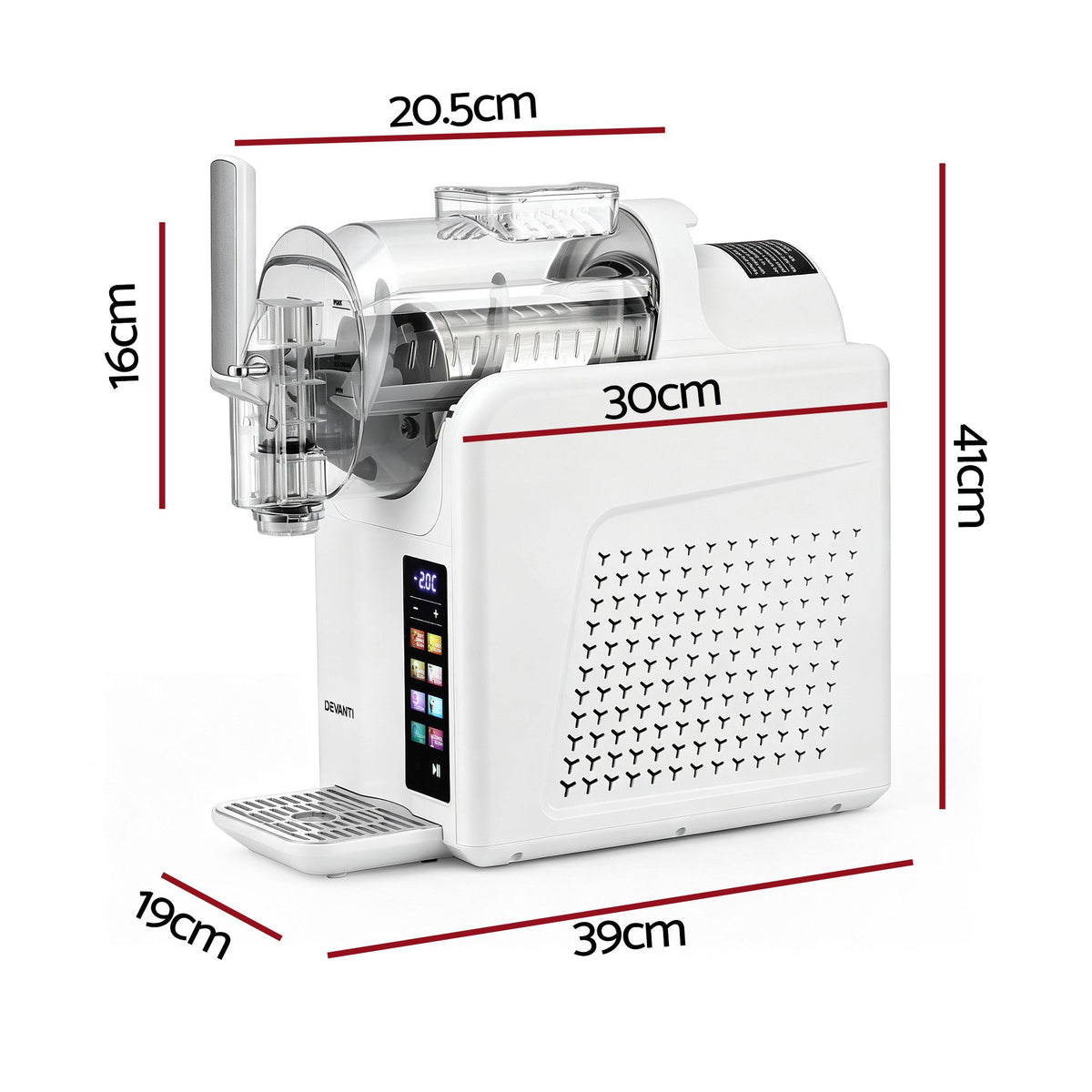 Devanti Slushie Machine 2L Frozen Drink Ice Cream Cocktail Slush Maker White