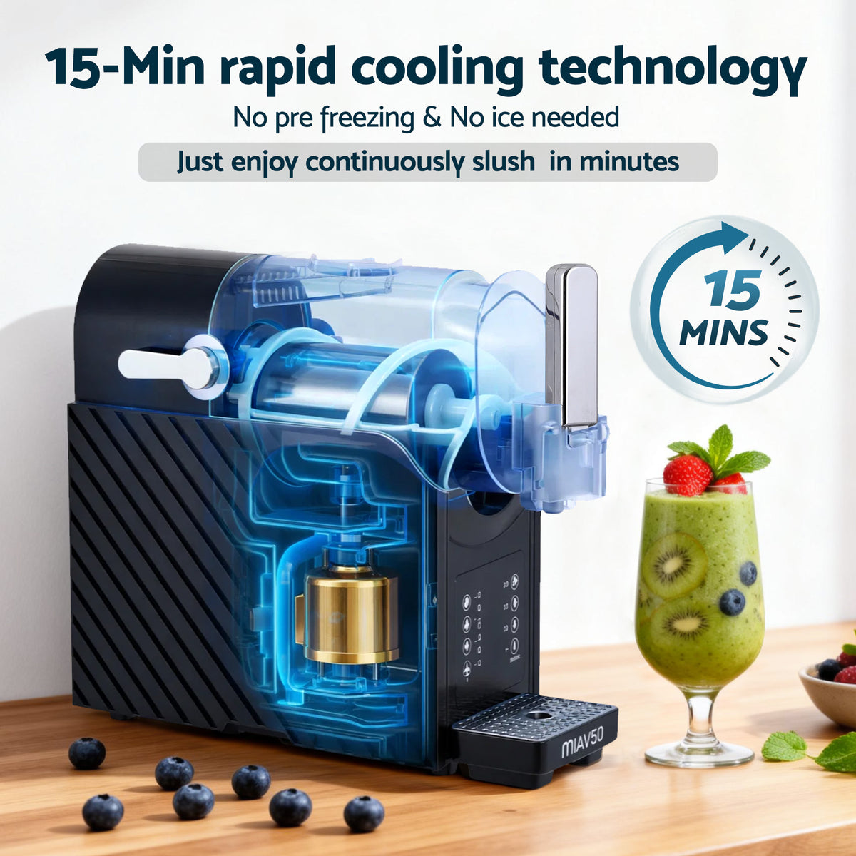 Devanti 1.8L Slushie Machine Maker Frozen Smoothies Milkshakes Black