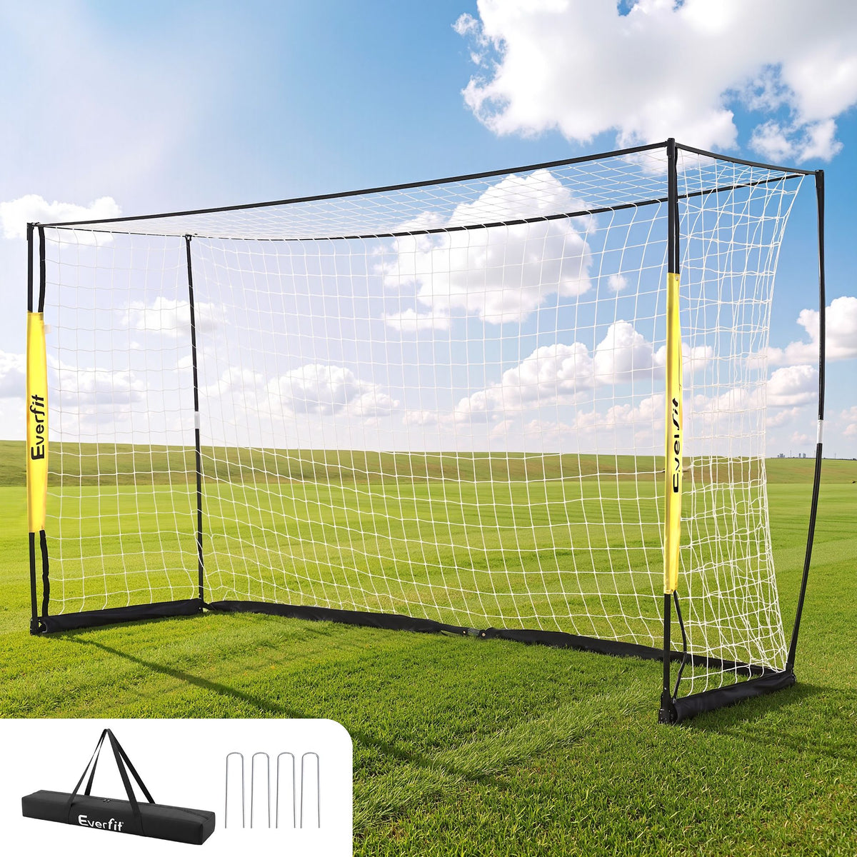 Everfit Portable Soccer Goal Net Fibreglass Polyester 22-Ply 12x6ft