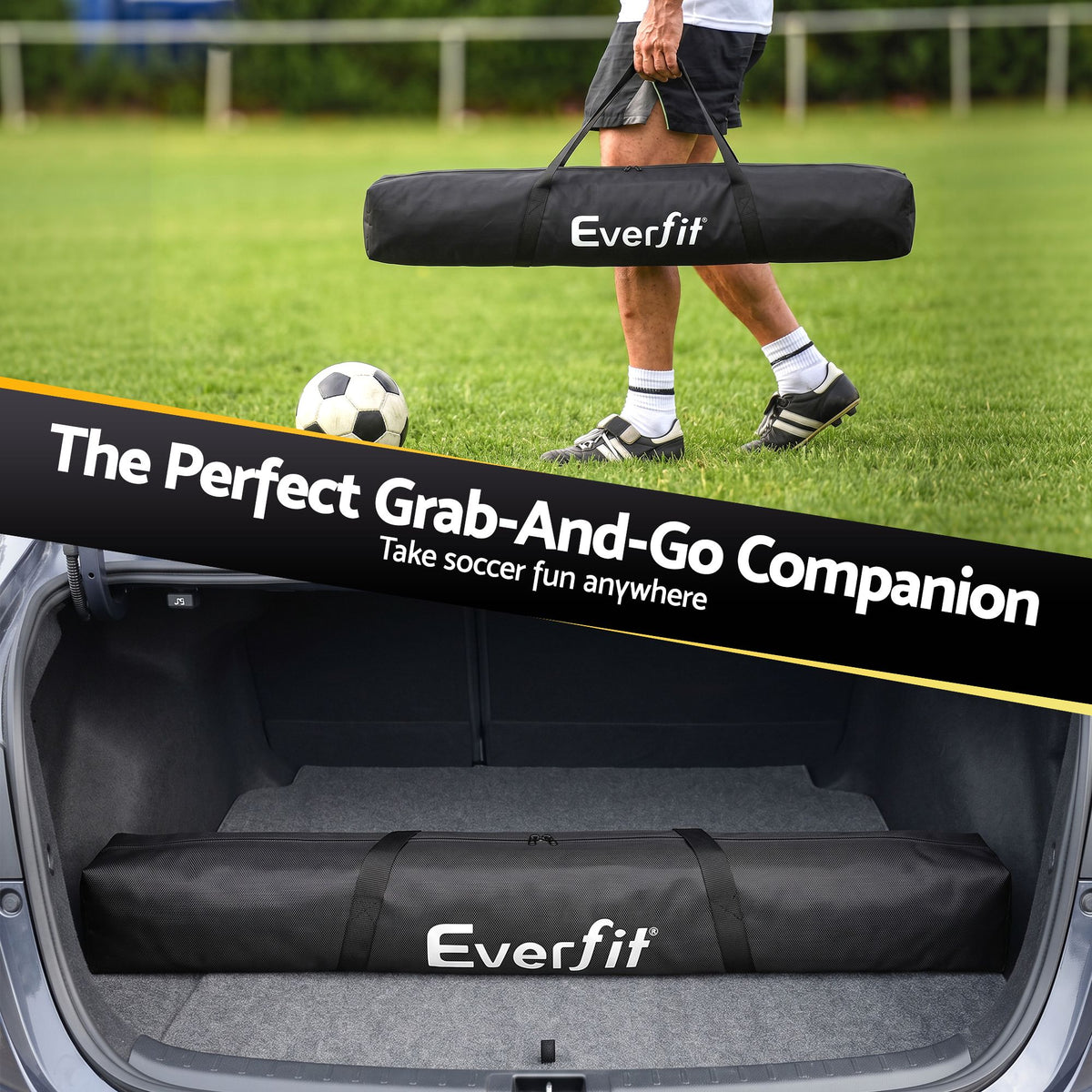 Everfit Portable Soccer Goal Net Fibreglass Polyester 22-Ply 12x6ft