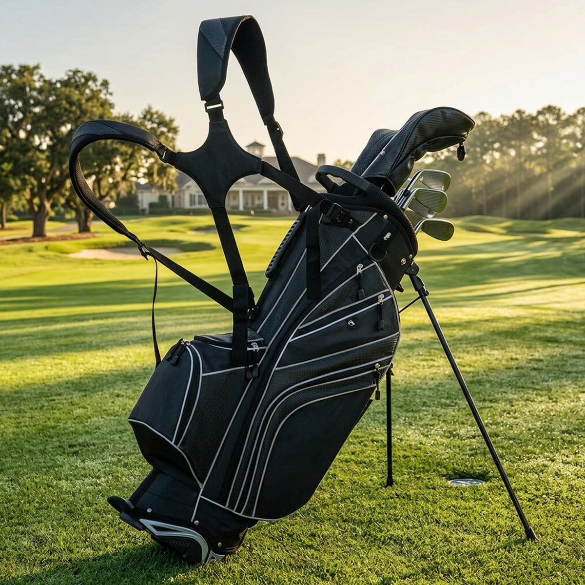 Golf Stand Bag with 6 Way Divider Carry Organiser Outdoor Sports Gear