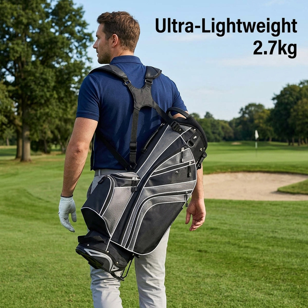 Golf Stand Bag with 6 Way Divider Carry Organiser Outdoor Sports Gear