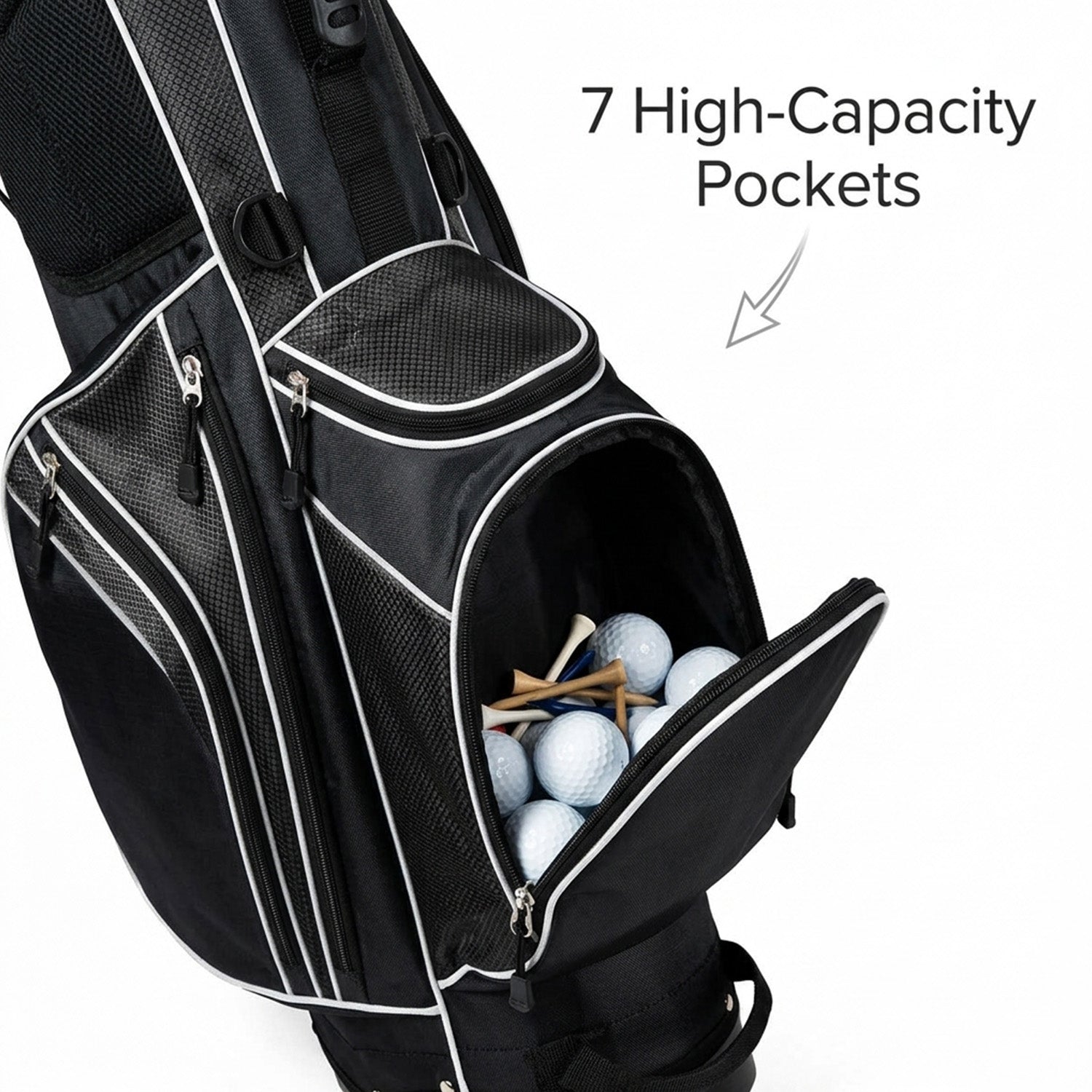 Golf Stand Bag with 6 Way Divider Carry Organiser Outdoor Sports Gear