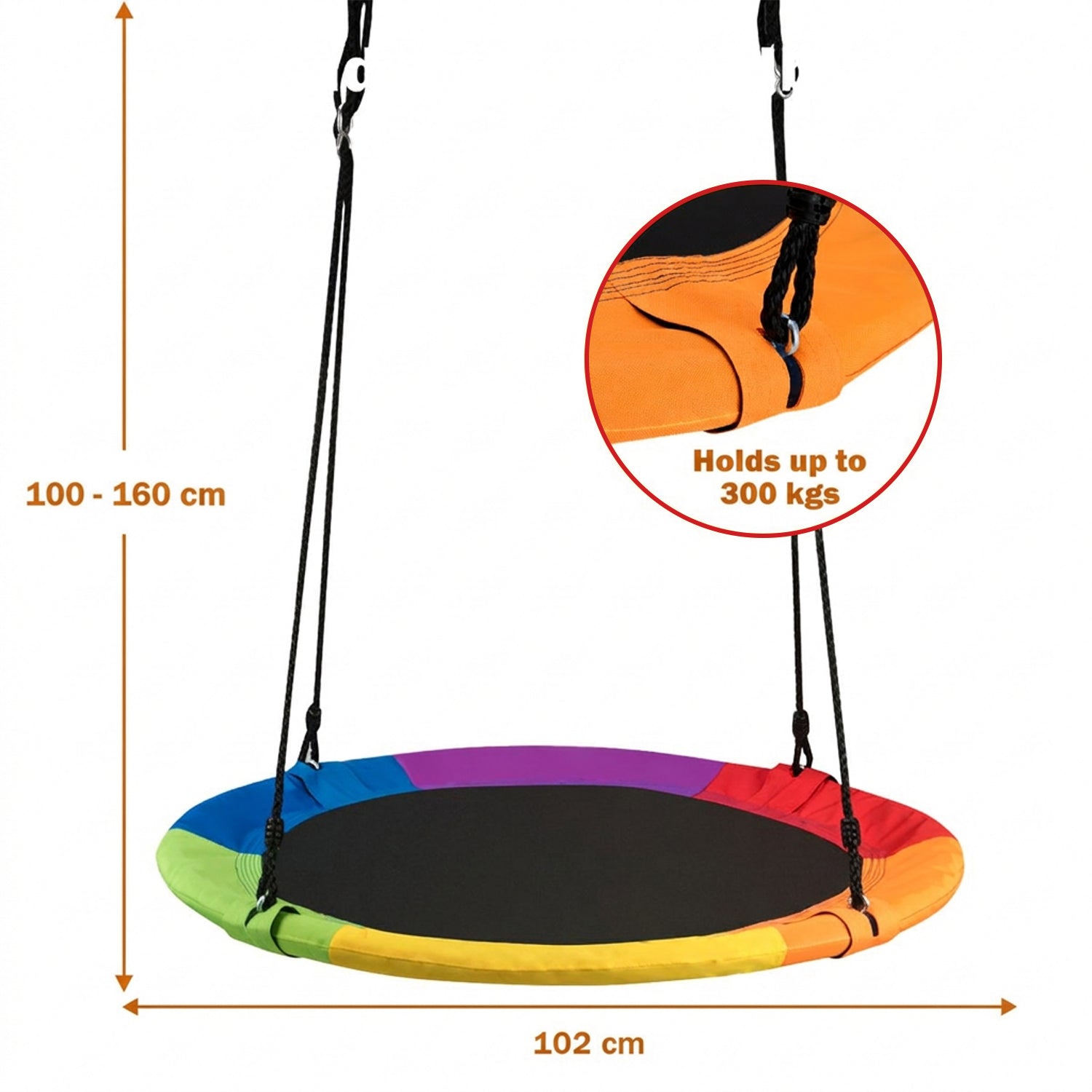 Adjustable Flying Saucer Tree Swing with Multiple Functions for Kids Outdoor