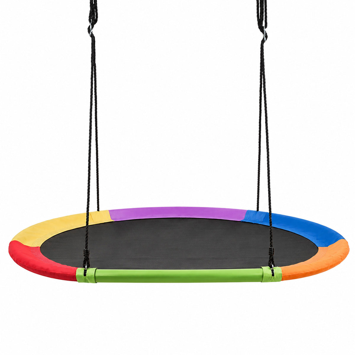 Flying Oval Tree Swing Set with Adjustable Hanging Ropes Outdoor Multicolour