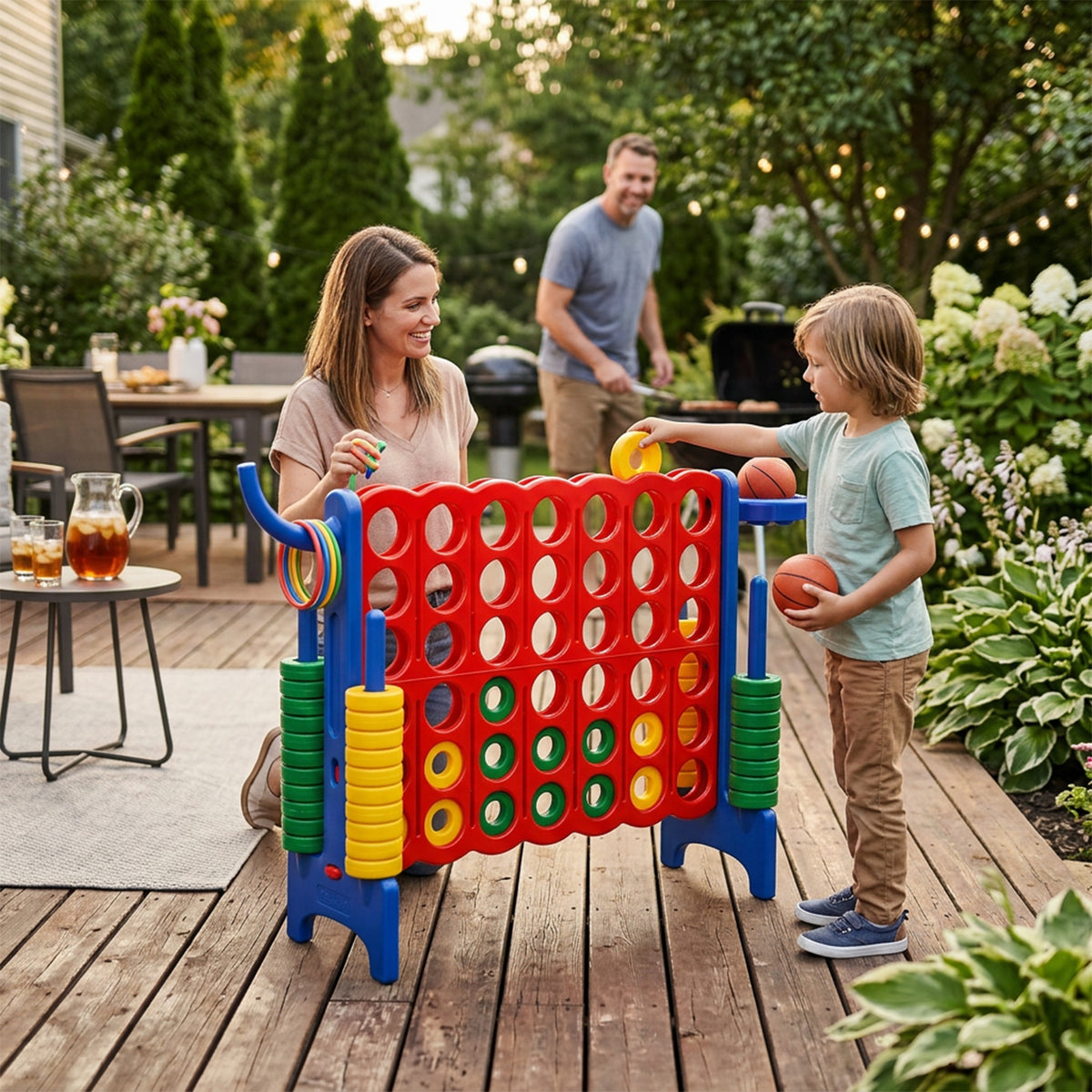 Premium Plastic Jumbo Connect 4 Game with 42 Jumbo Rings Family Outdoor Fun