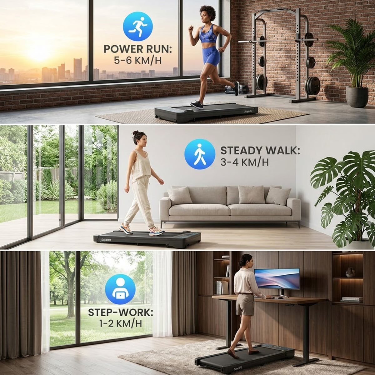 Under Desk Walking Treadmill 140kg Capacity APP Control LED Display Quiet
