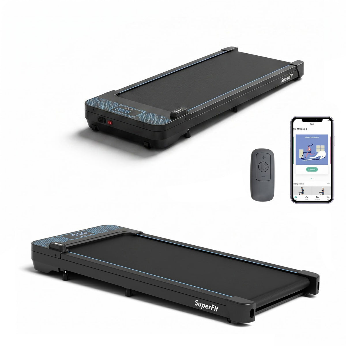 Under Desk Walking Treadmill 140kg Capacity APP Control LED Display Quiet