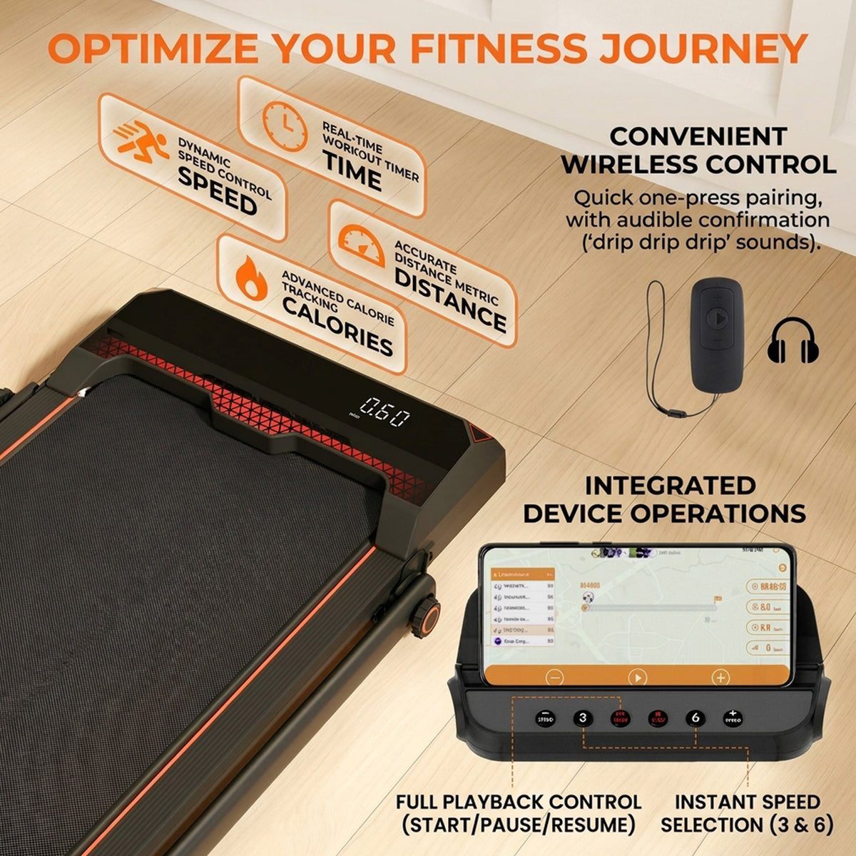 3 in 1 Under Desk Walking Running Treadmill with LED Display Fitness Home