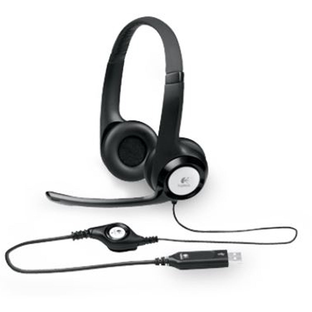 Logitech H390 USB Headset Adjustable with Noise Cancelling Microphone Headphones and In-line Controls
