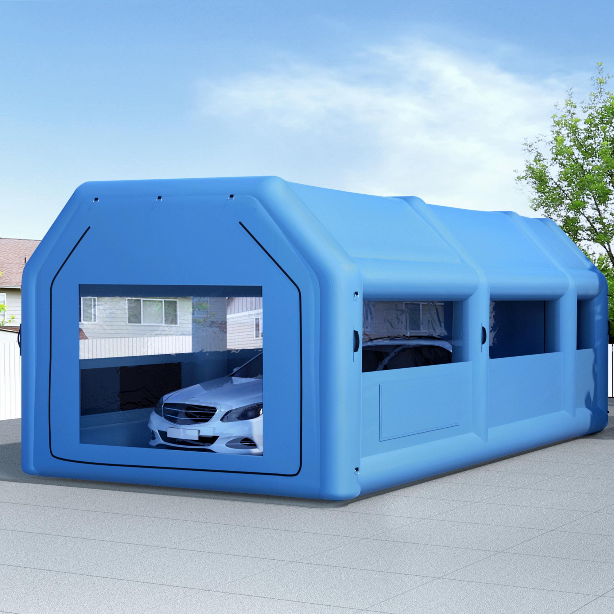 GIANTZ Inflatable Spray Booth Car Paint Tent 8.5x4.8m 2 Blowers Filter Garage Workstation