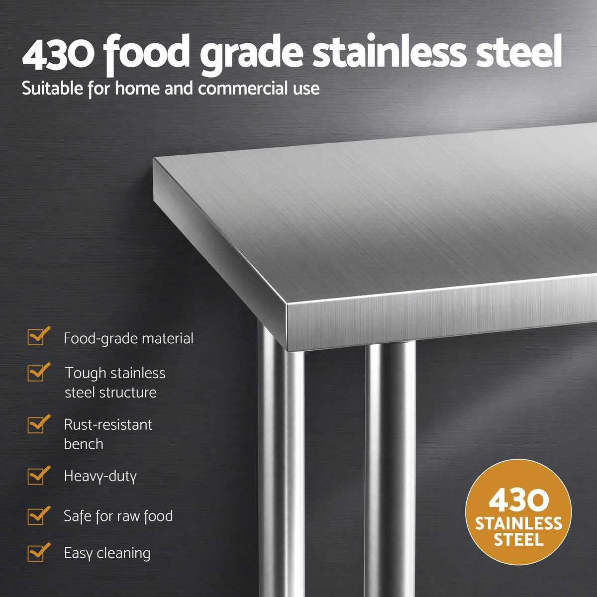 Cefito 914x762mm Stainless Steel Kitchen Bench