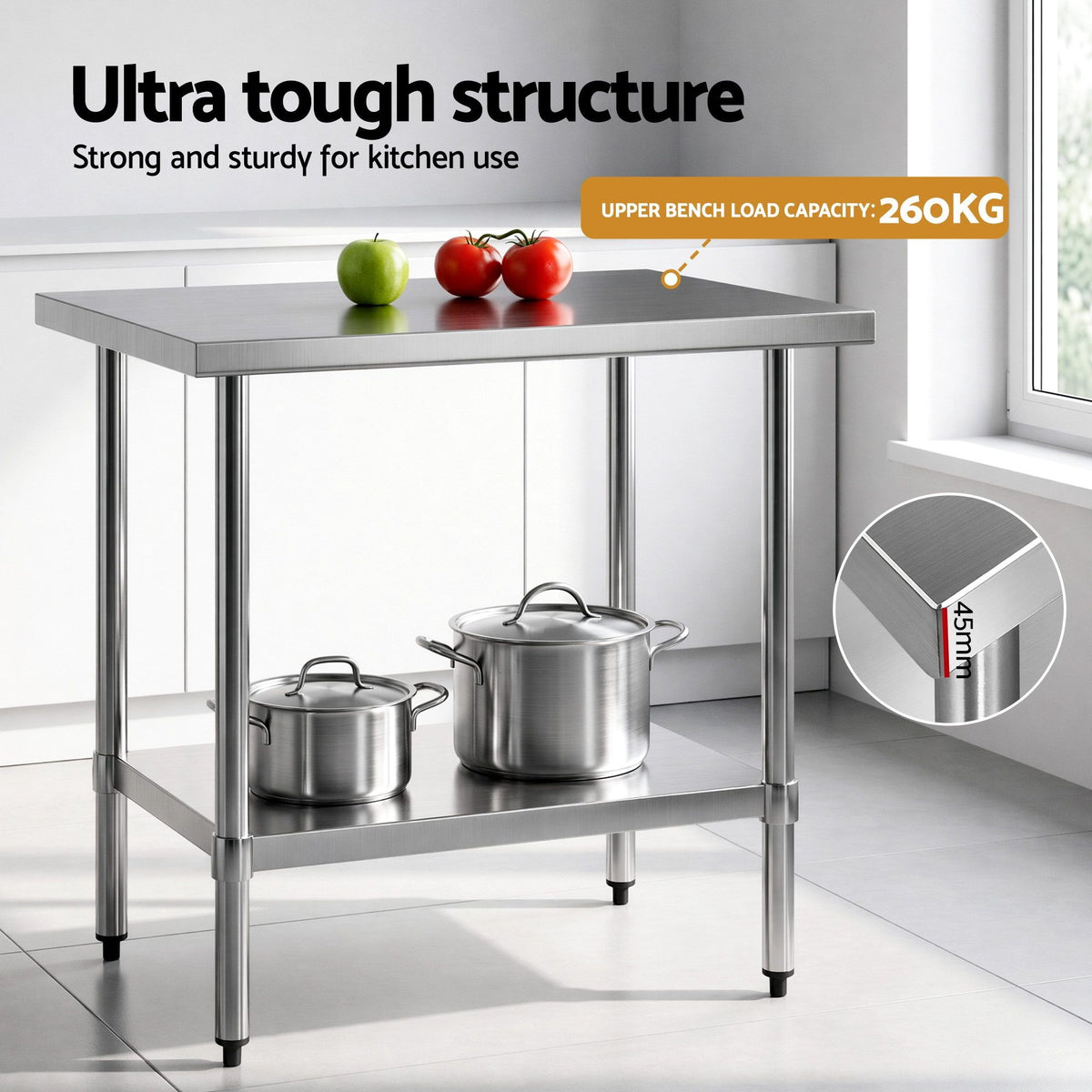 Cefito 914x762mm Stainless Steel Kitchen Bench