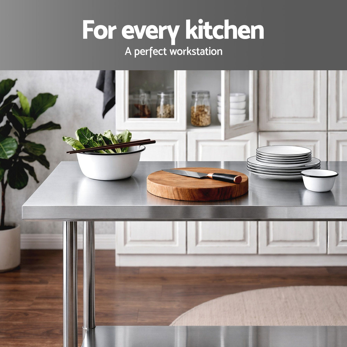 Cefito 1524x762mm Stainless Steel Kitchen Bench 430