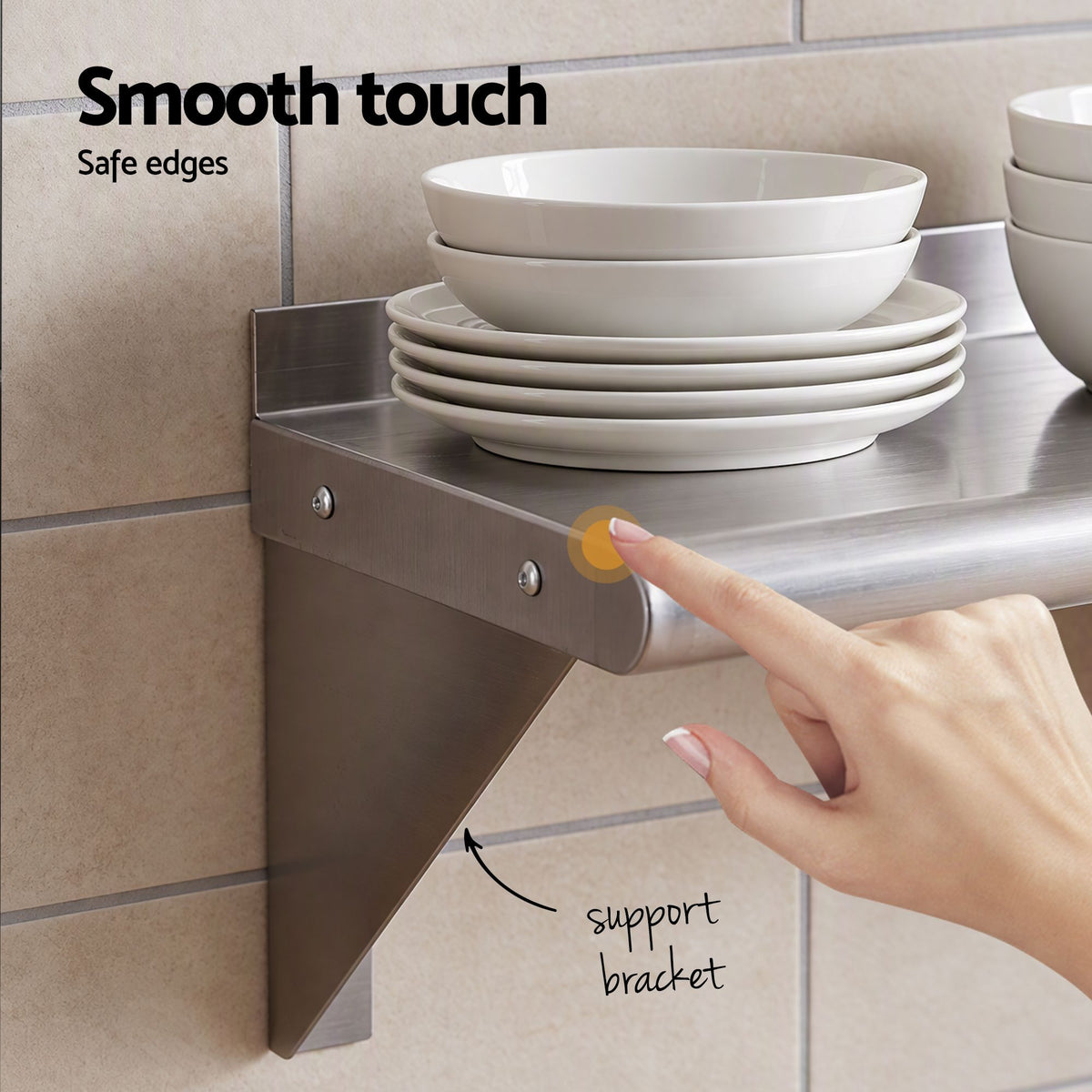 Cefito 410 x 250mm 430 Stainless Steel Compact Kitchen Wall Shelf