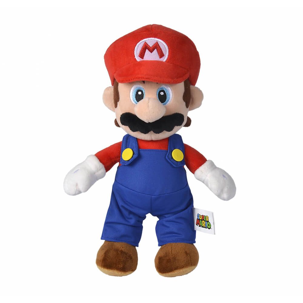 Super Mario Nintendo 30cm Plush Authentic Soft Toy Embroidered Blue & Red