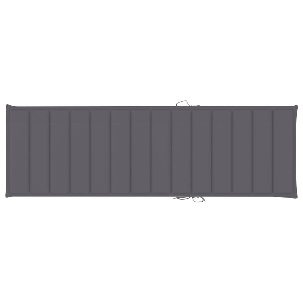 Sun Lounger Cushion Anthracite 200x70x3cm Oxford Fabric