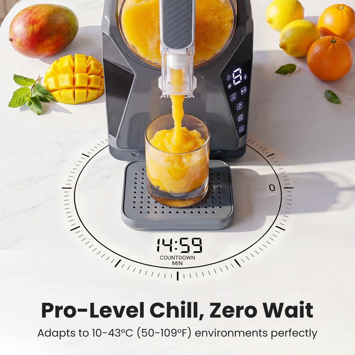 NORDA 1.3L Slushie Machine Frozen Drink Maker Slushy Ice Cream Maker No Ice Compressor Touchscreen for Home BBQ Party