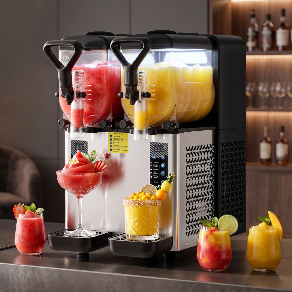NORDA Slushie Machine 2x4L Tank Commercial Frozen Drink Maker 5 Modes