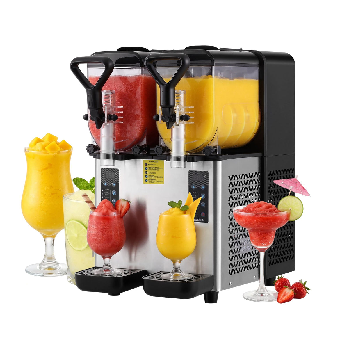 NORDA Slushie Machine 2x4L Tank Commercial Frozen Drink Maker 5 Modes