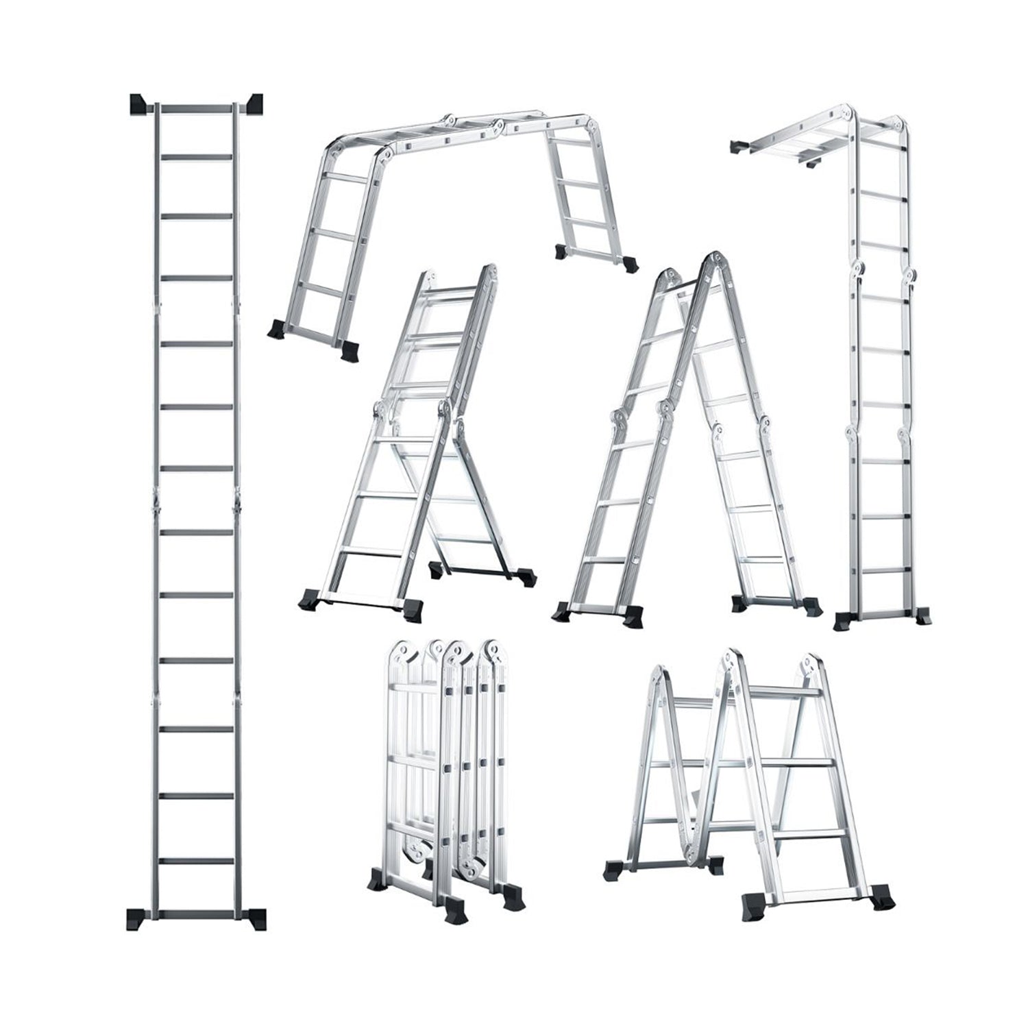 7 in 1 Folding Aluminium Ladder with Anti Skid Pedal Multi Purpose Tool