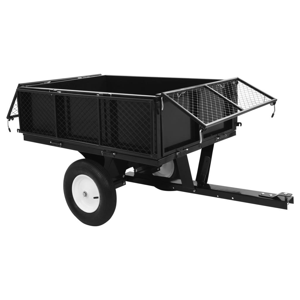 Tipping Trailer for Lawn Mower 300kg Load Capacity Garden Cart Tow Behind