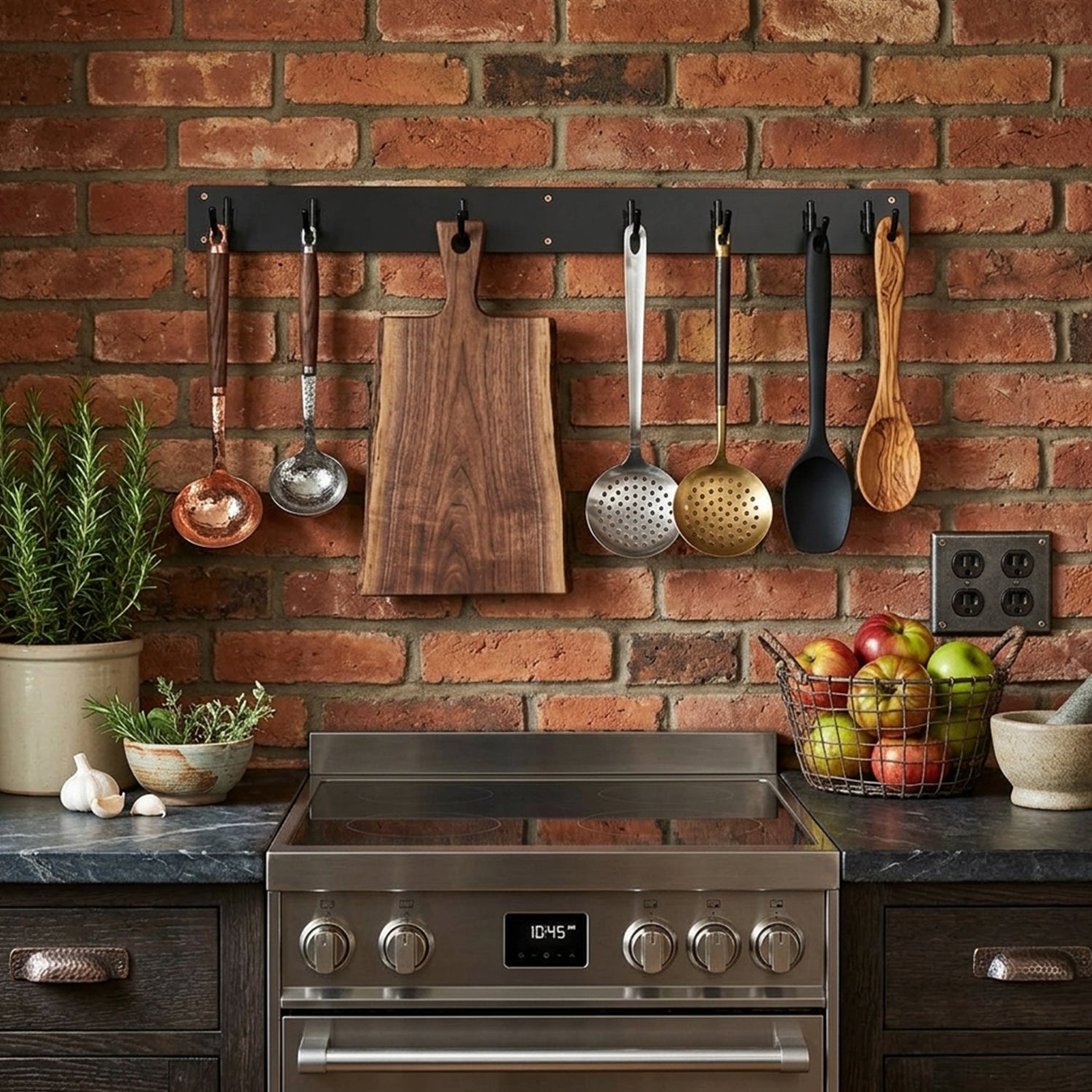 Garden Tool Organiser with 8 Hooks for Home Office Garage Storage Wall Mount