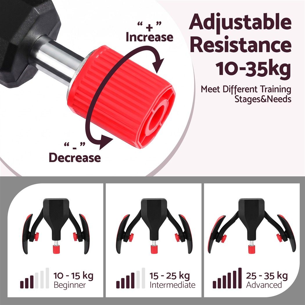 Everfit Pelvic Floor Exerciser Thigh Kegel Trainer 360° Adjustable Black and Red