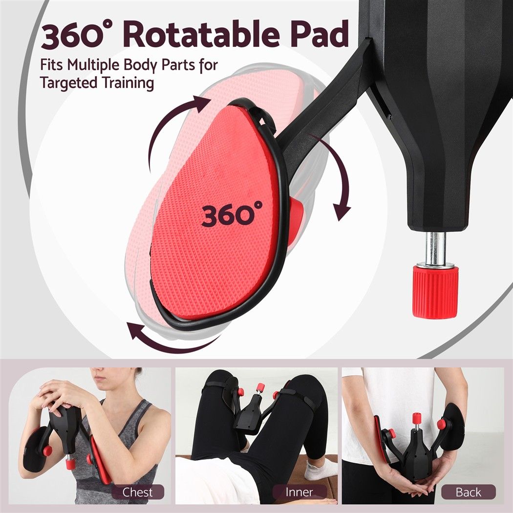Everfit Pelvic Floor Exerciser Thigh Kegel Trainer 360° Adjustable Black and Red