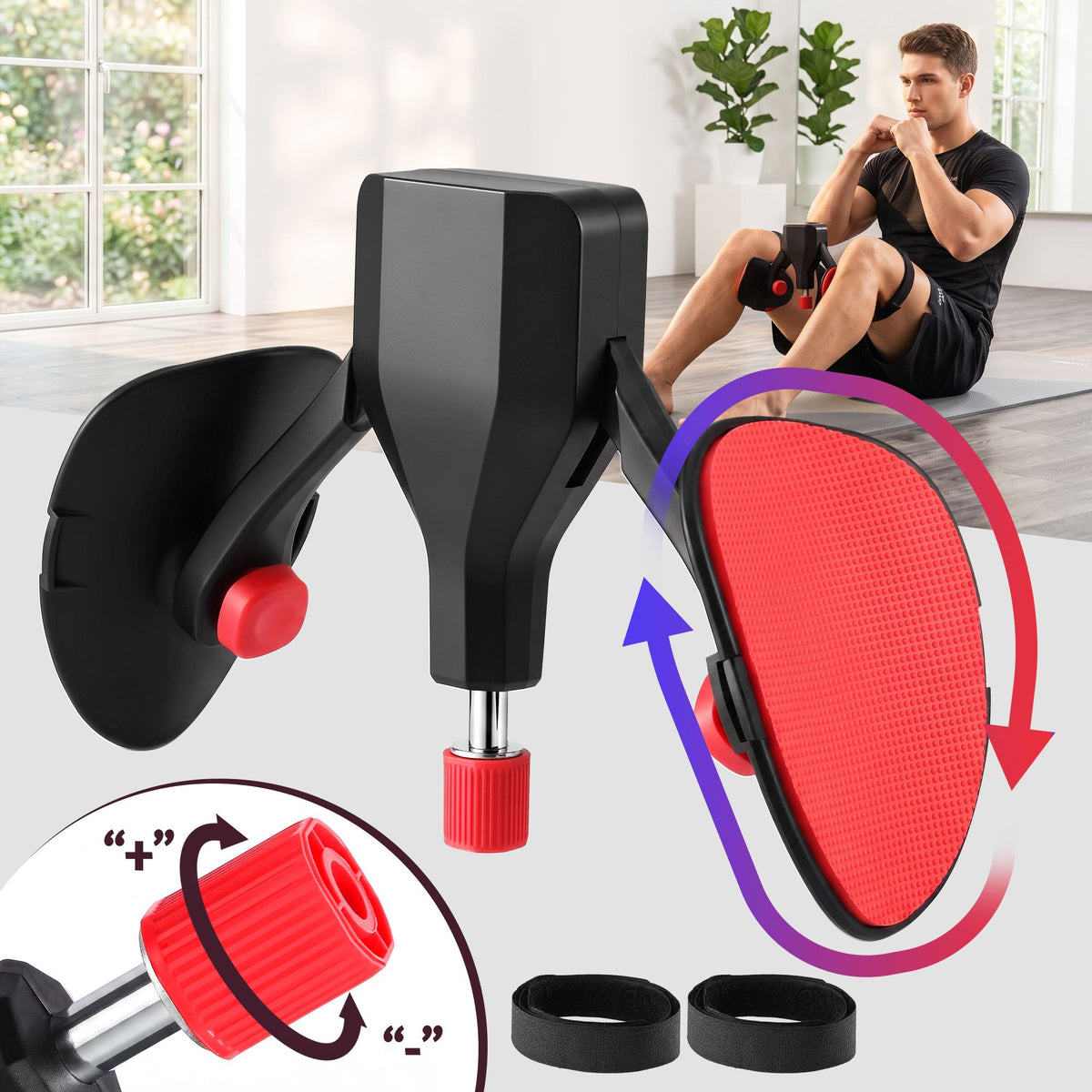 Everfit Pelvic Floor Exerciser Thigh Kegel Trainer 360° Adjustable Black and Red