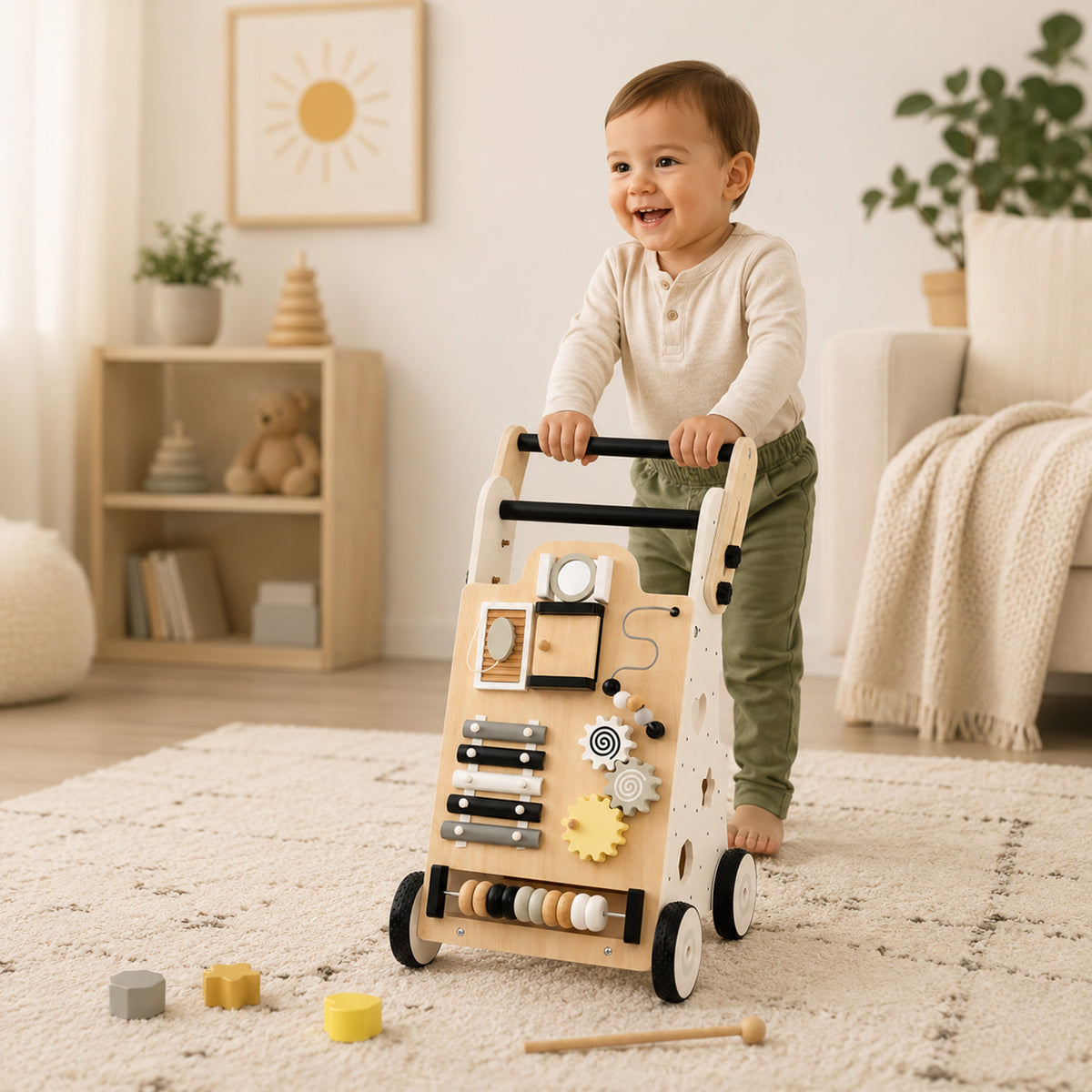Push and Pull Learning Activity Walker with Double Handles Baby Toddler